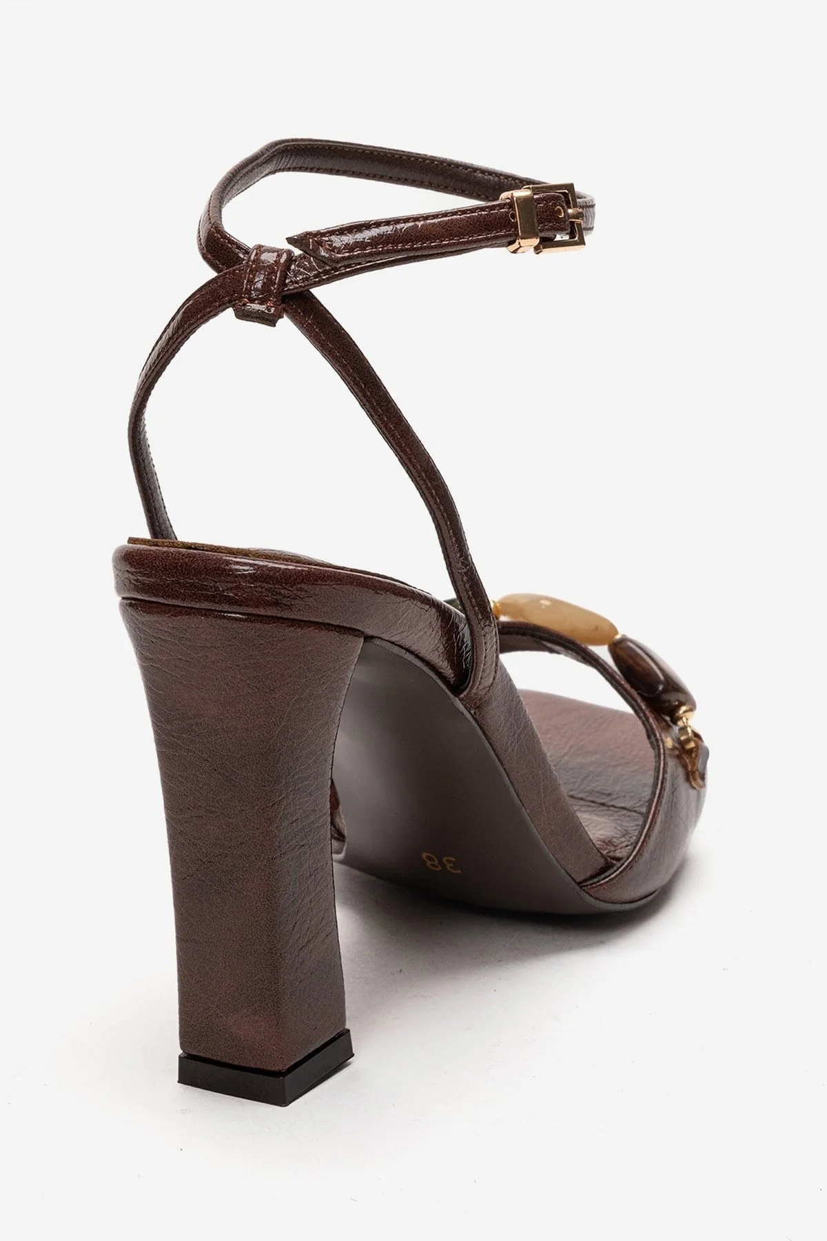Franca - Brown Genuine Leather Block Heel Sandal (Women) - Image 5
