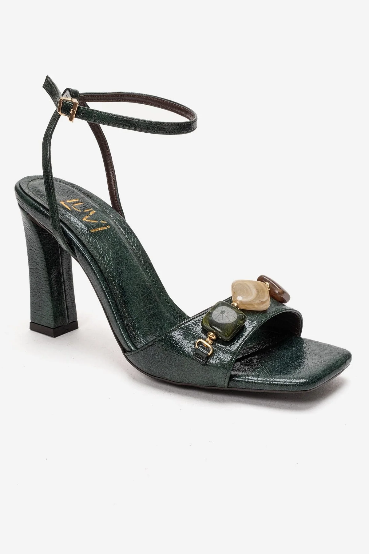 Franca - Green Genuine Leather Block Heel Sandal (Women) - Image 3