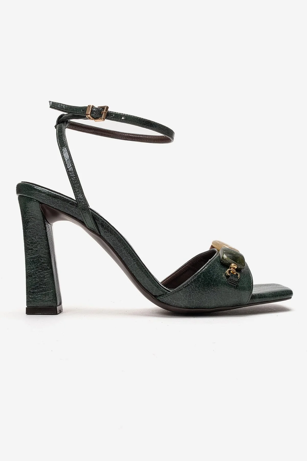 Franca - Green Genuine Leather Block Heel Sandal (Women) - Image 4