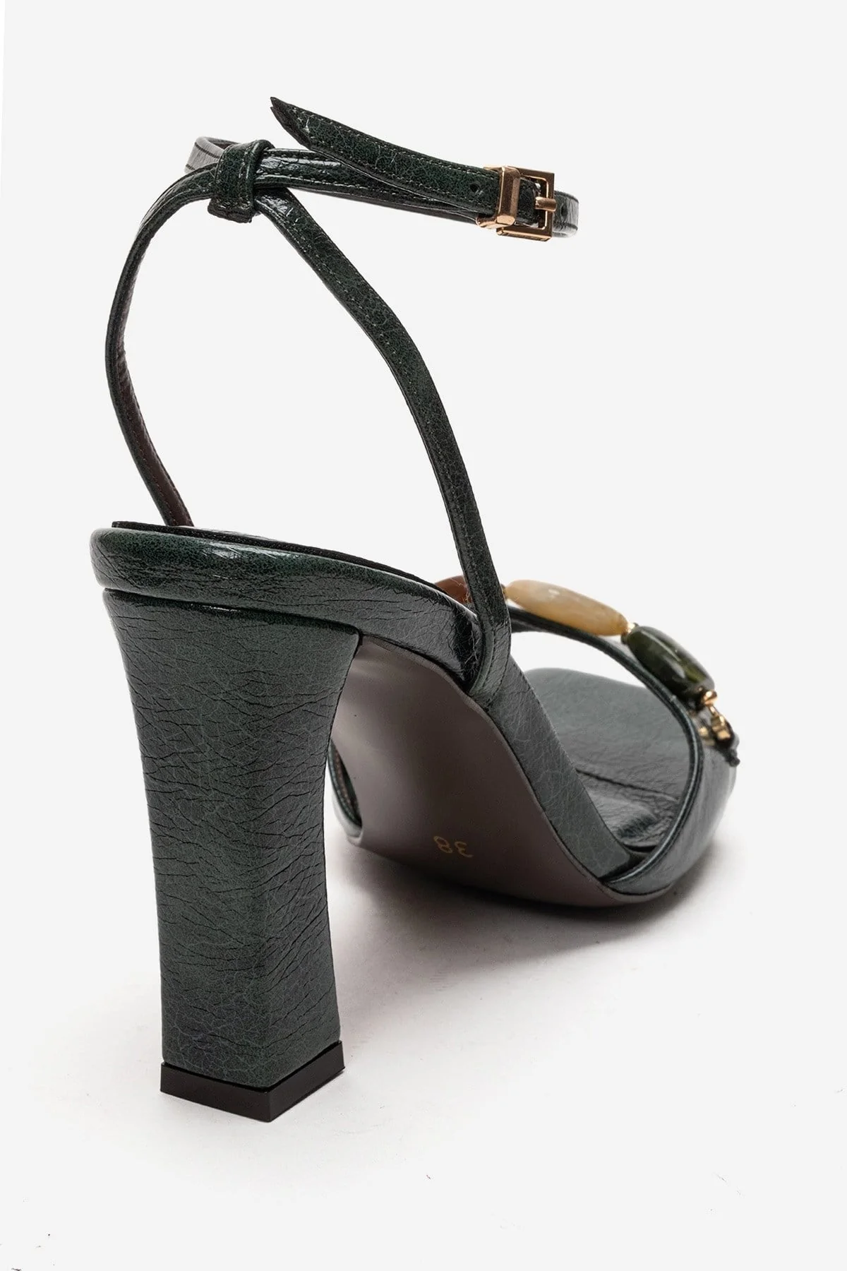 Franca - Green Genuine Leather Block Heel Sandal (Women) - Image 5