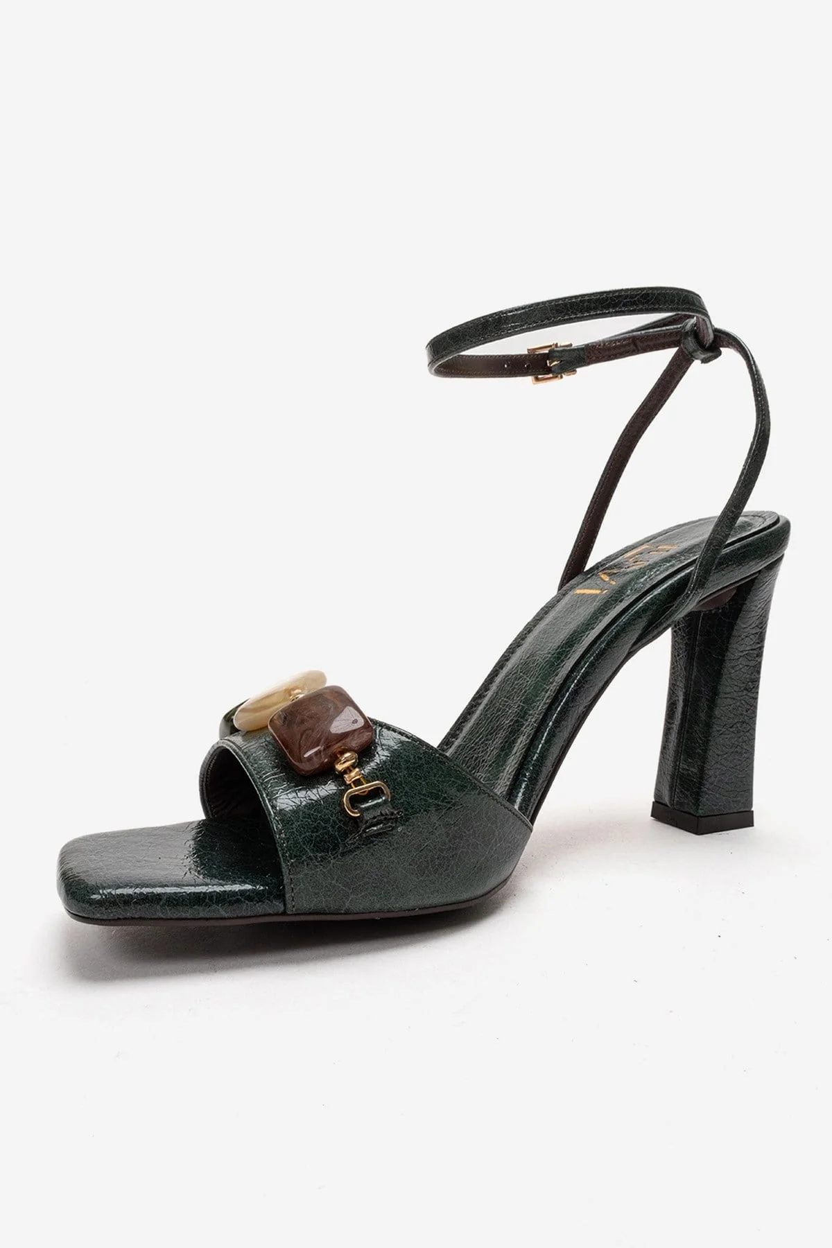 Franca - Green Genuine Leather Block Heel Sandal (Women) - Image 6