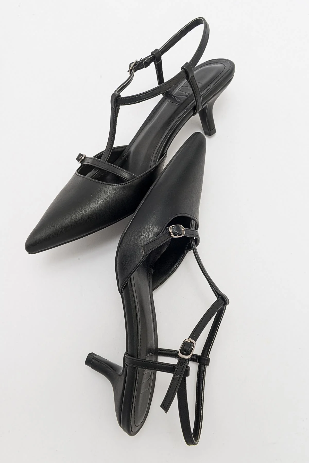 Frans - Black Pointed Toe Backless Low Heel Shoe (Women) - Image 3