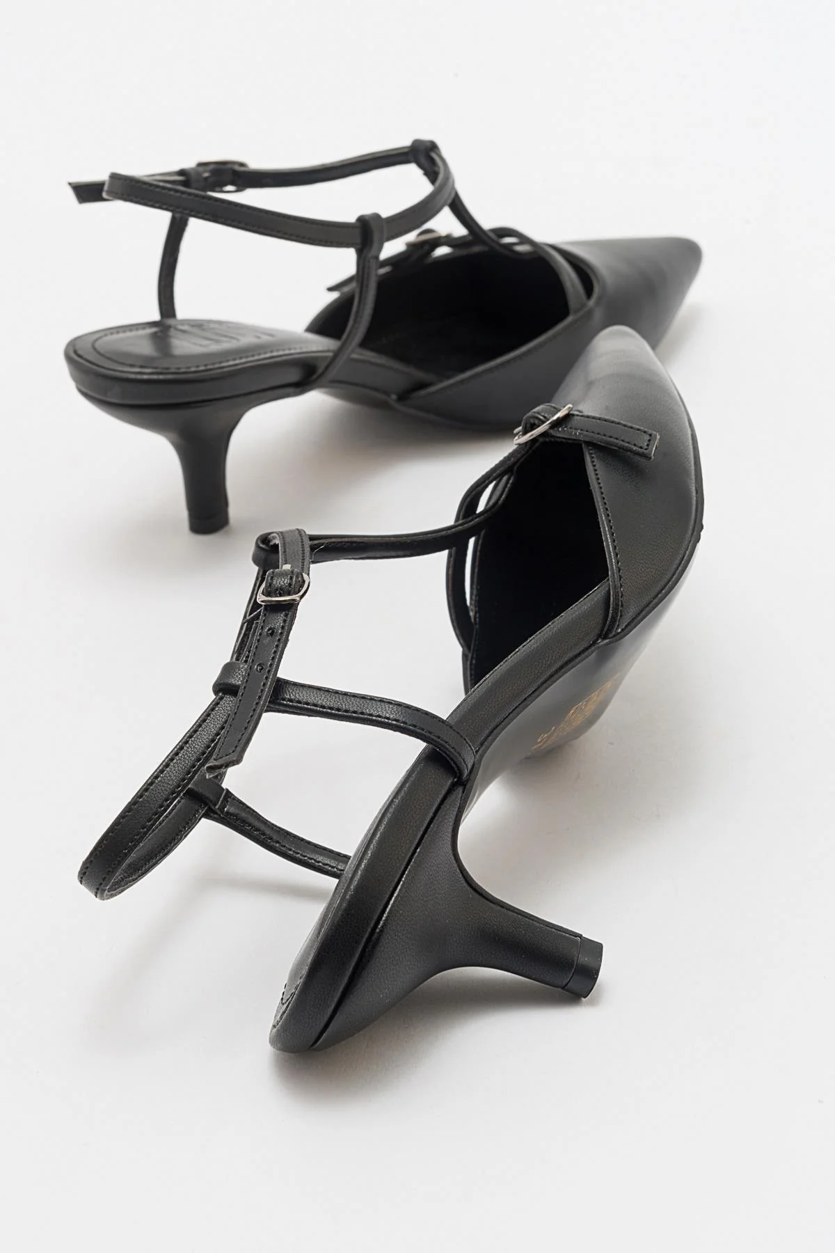 Frans - Black Pointed Toe Backless Low Heel Shoe (Women) - Image 4