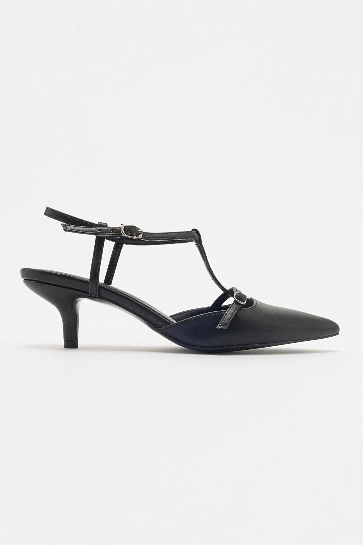 Frans - Black Pointed Toe Backless Low Heel Shoe (Women) - Image 6