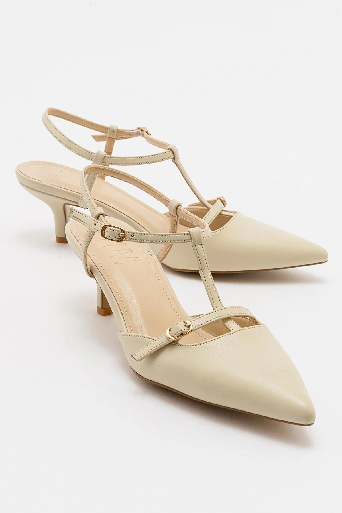 Frans - Off-White Pointed Toe Backless Low Heel Shoe (Women)