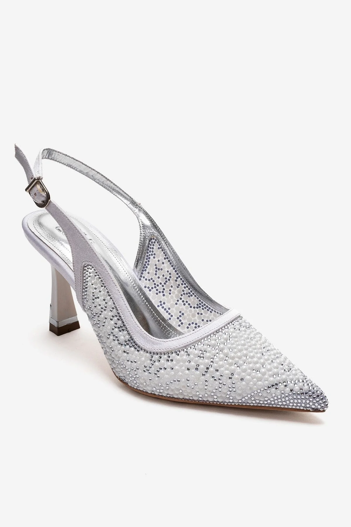 Frea - White Textile Stiletto Pump (Women) - Image 4