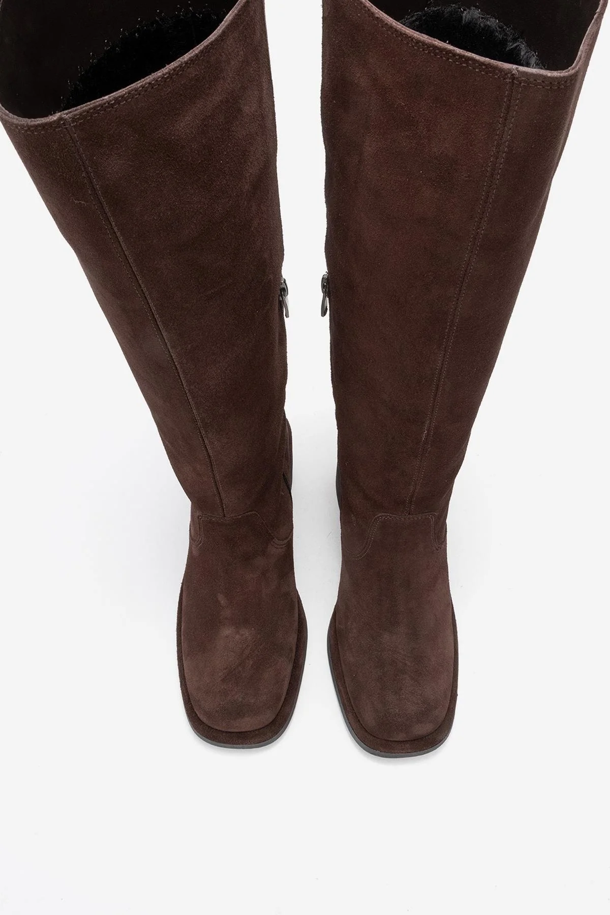 Fros - Brown Genuine Leather Block Heel Knee-High Boot (Women) - Image 2