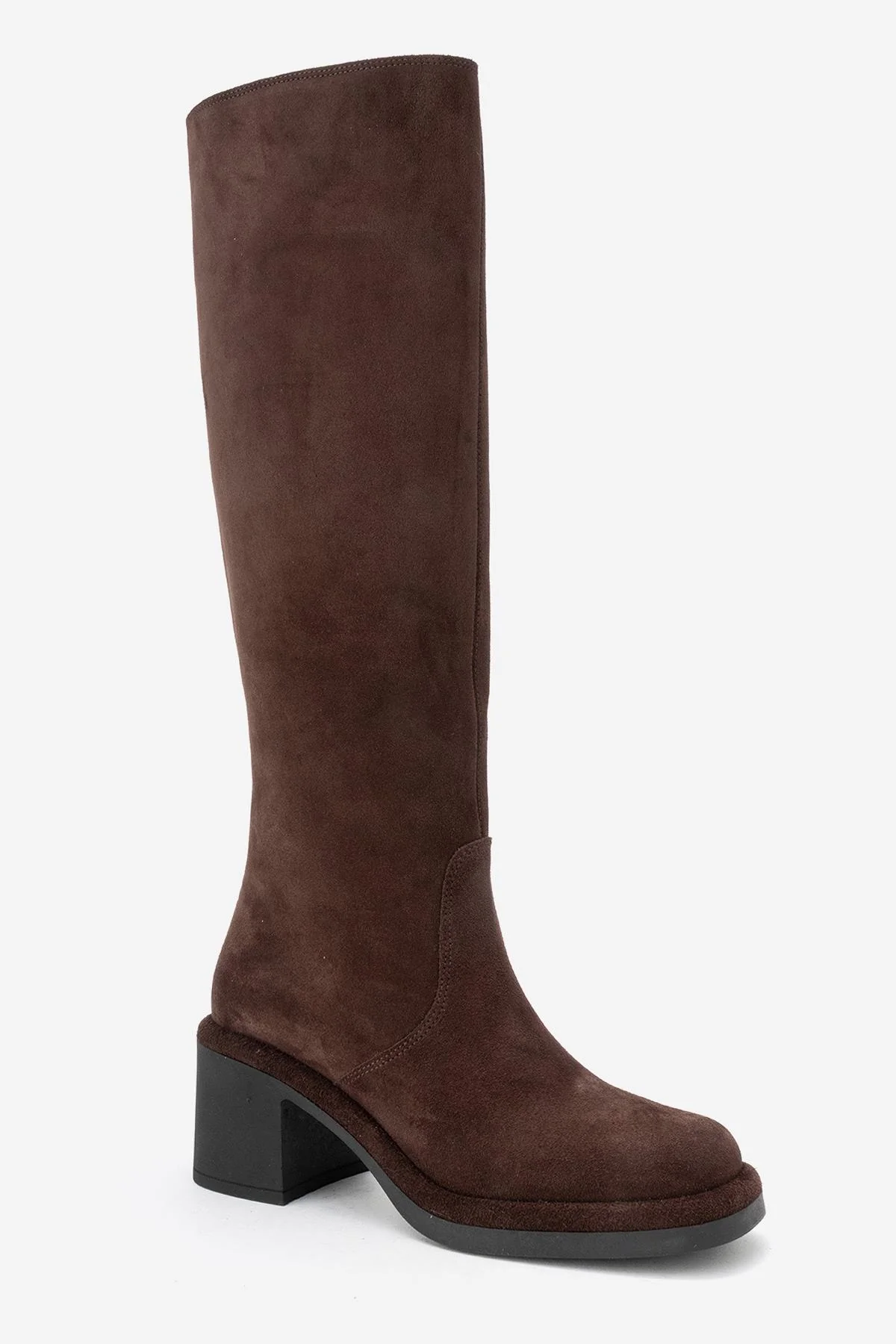 Fros - Brown Genuine Leather Block Heel Knee-High Boot (Women) - Image 3