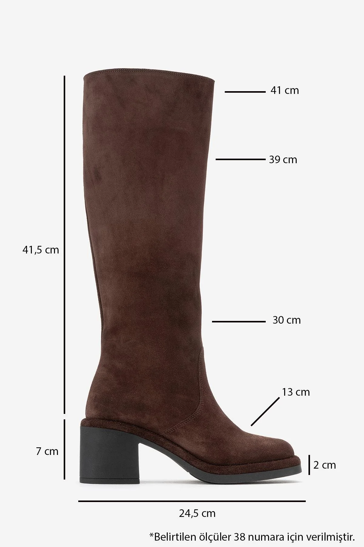 Fros - Brown Genuine Leather Block Heel Knee-High Boot (Women) - Image 6