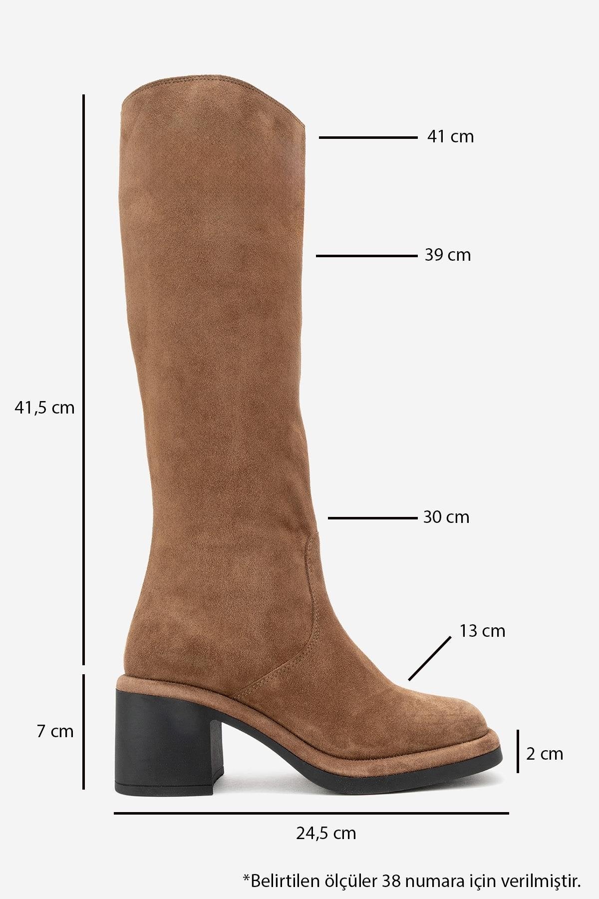Fros - Cognac Genuine Leather Block Heel Knee-High Boot (Women) - Image 6
