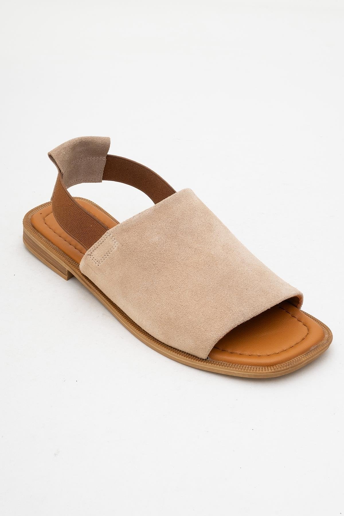 Fuela - Beige Suede Leather Sandals (Women) - Image 3