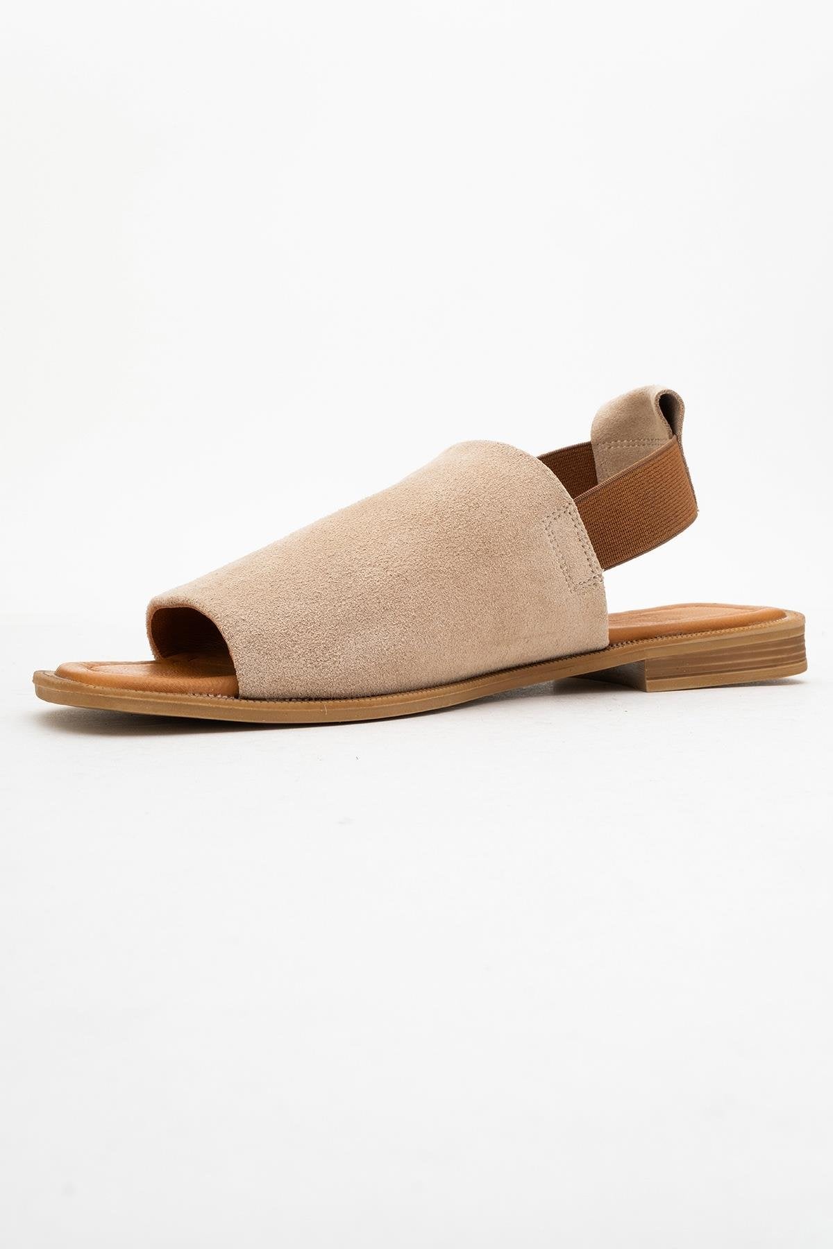 Fuela - Beige Suede Leather Sandals (Women) - Image 4