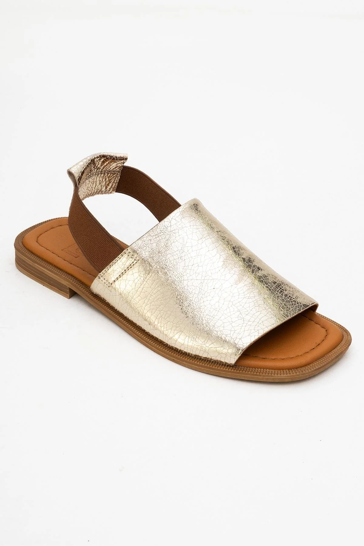 Fuela - Gold Leather Sandals (Women) - Image 3