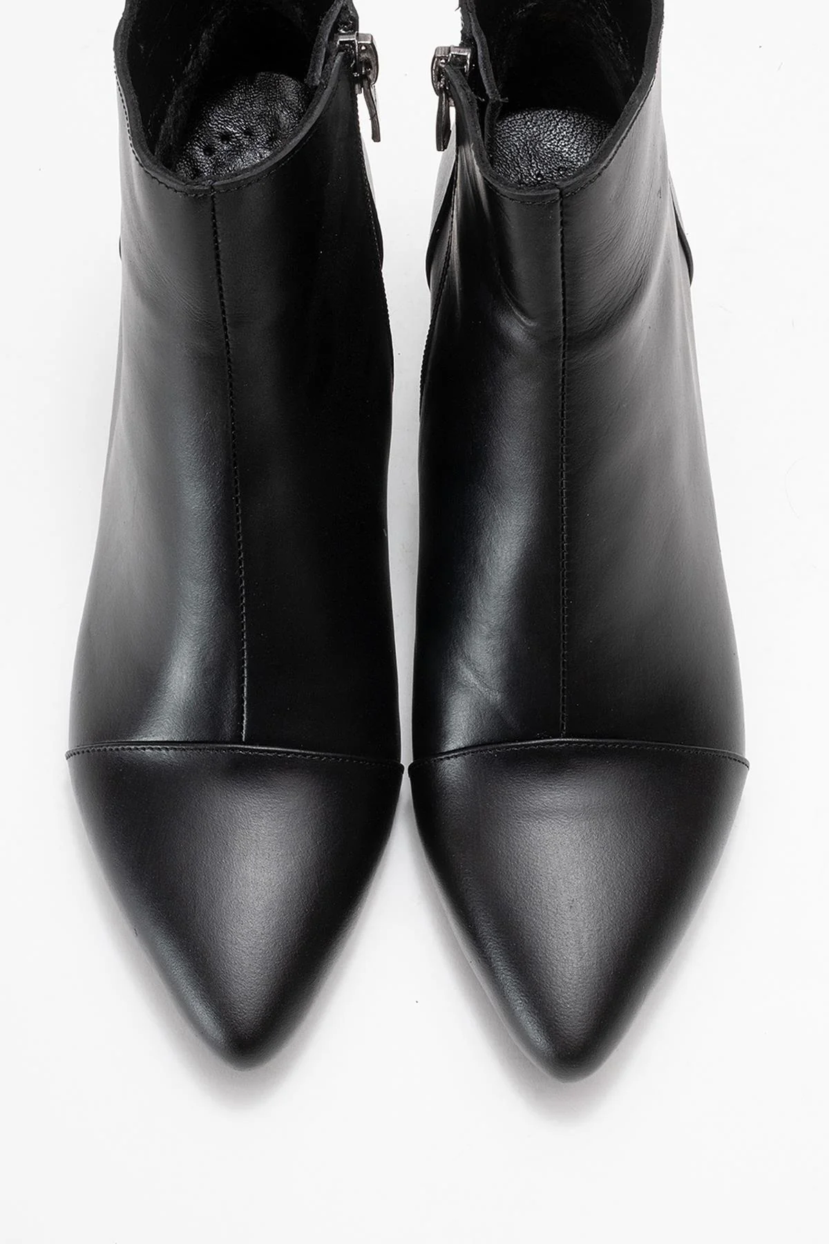 Gael - Black Genuine Leather Block Heel Ankle Boot (Women) - Image 2