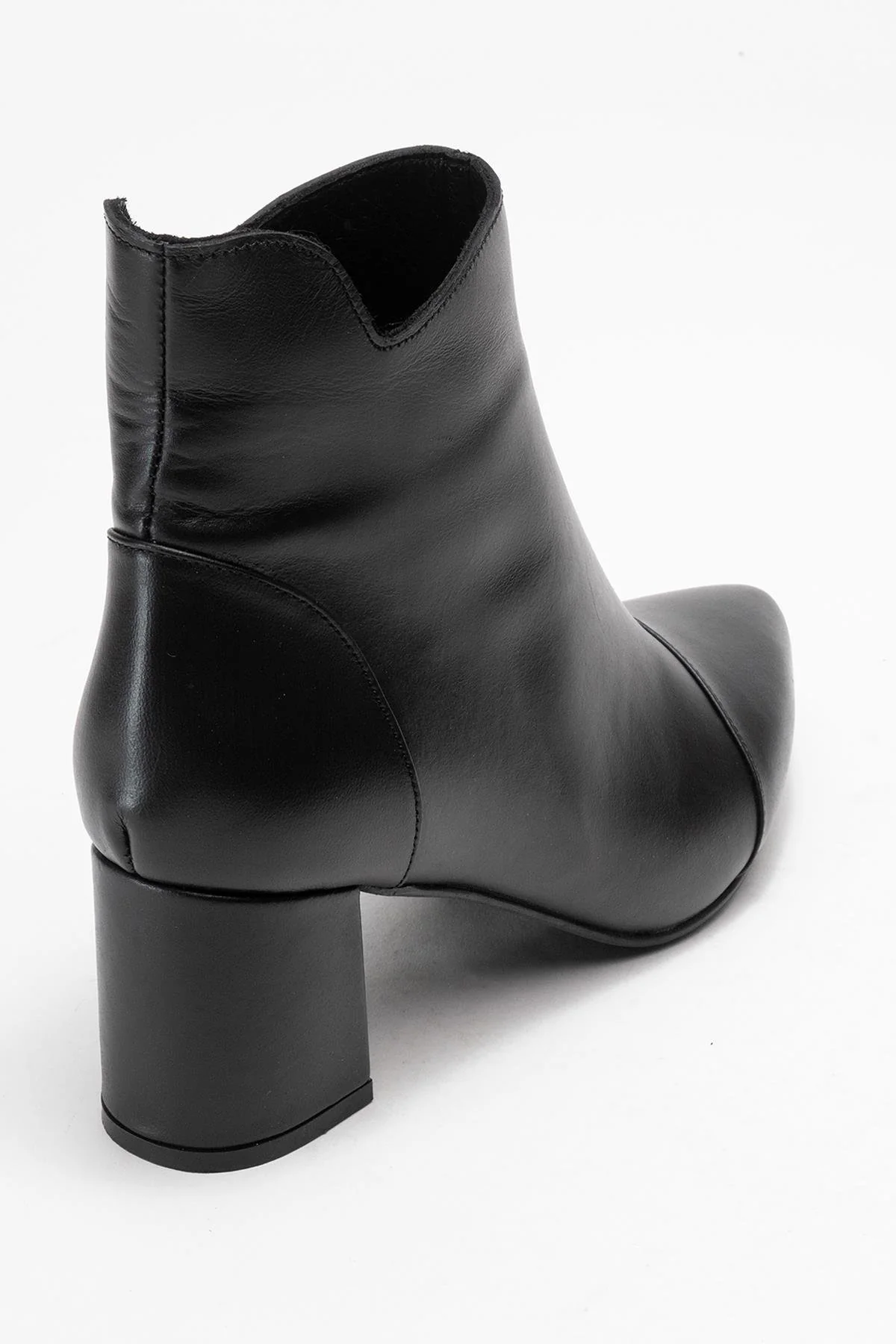 Gael - Black Genuine Leather Block Heel Ankle Boot (Women) - Image 5