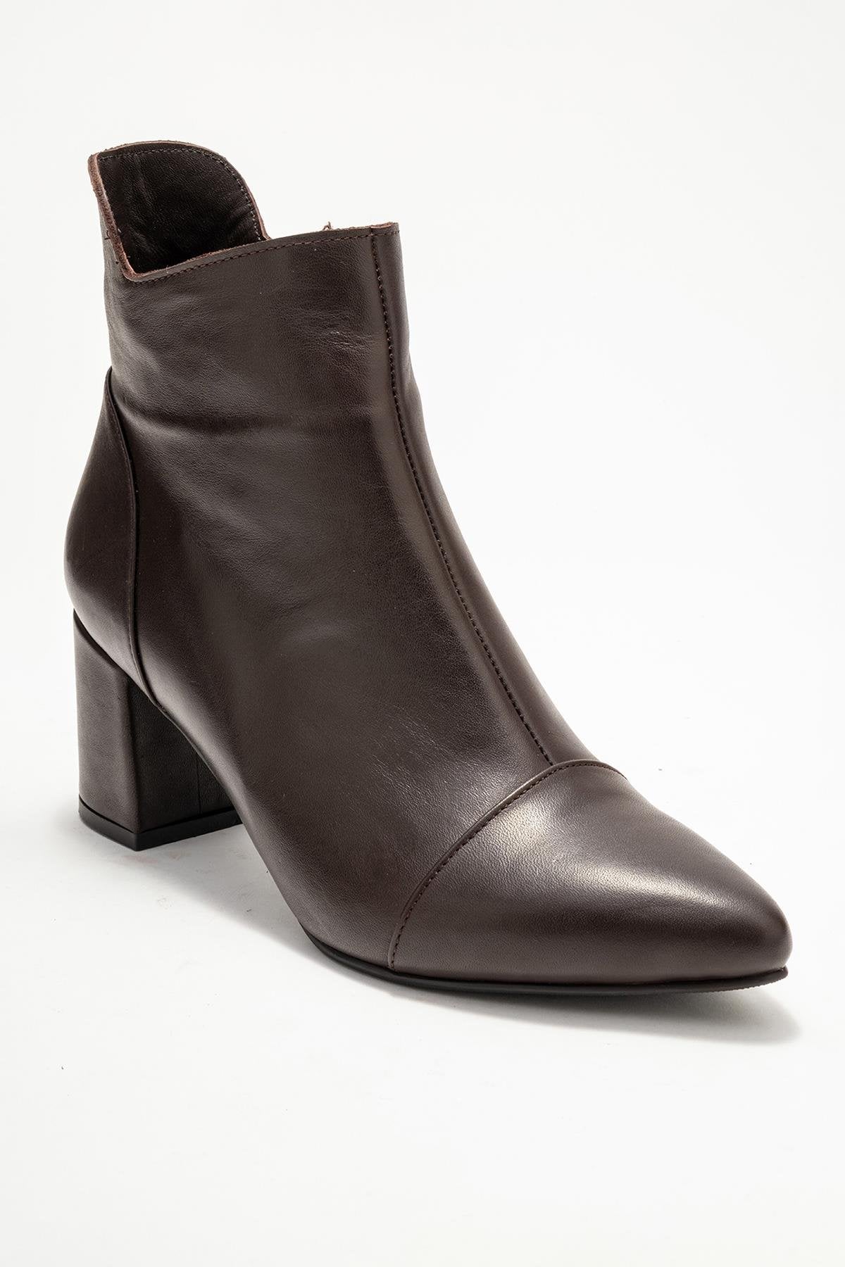 Gael - Brown Genuine Leather Block Heel Boot (Women) - Image 3