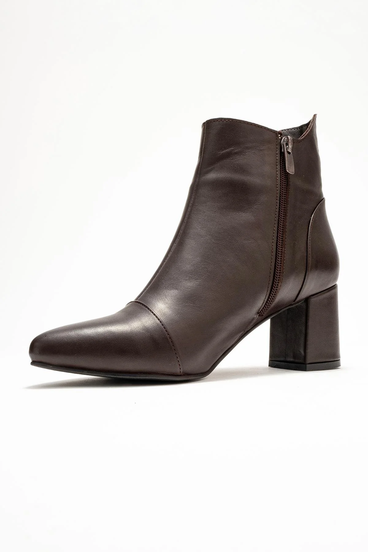 Gael - Brown Genuine Leather Block Heel Boot (Women) - Image 4