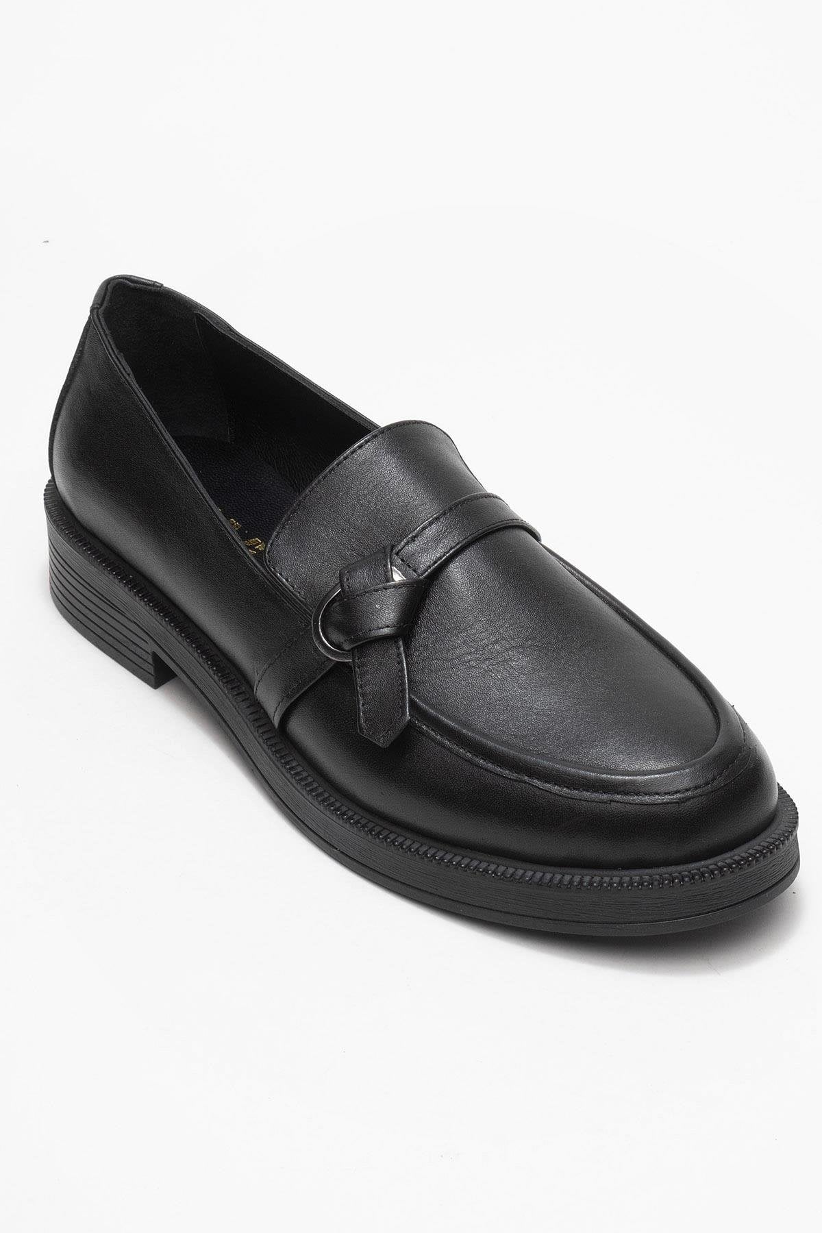 Galea - Black Genuine Leather Buckle Loafer (Women) - Image 3