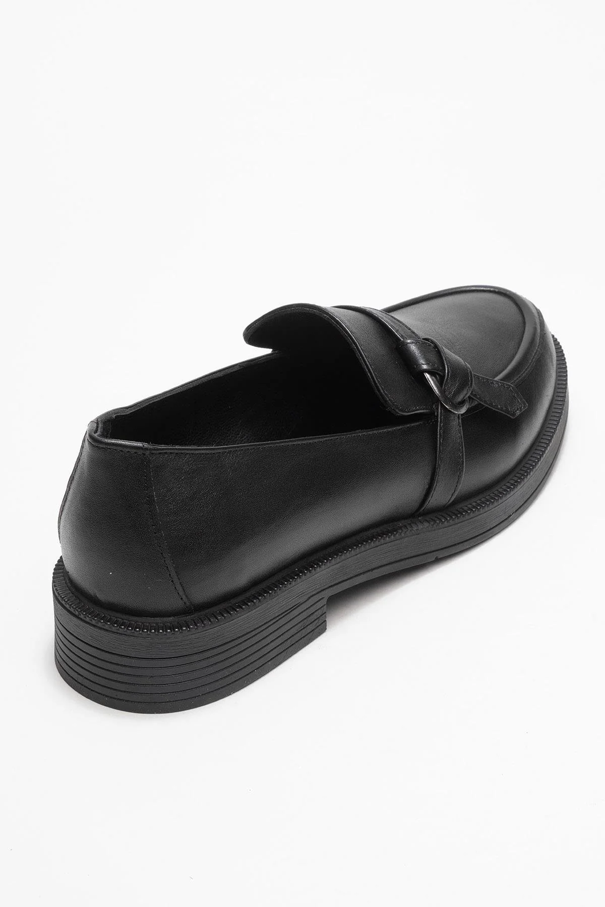 Galea - Black Genuine Leather Buckle Loafer (Women) - Image 5