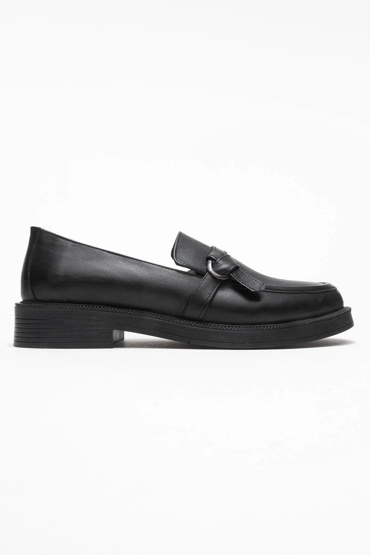 Galea - Black Genuine Leather Buckle Loafer (Women) - Image 6
