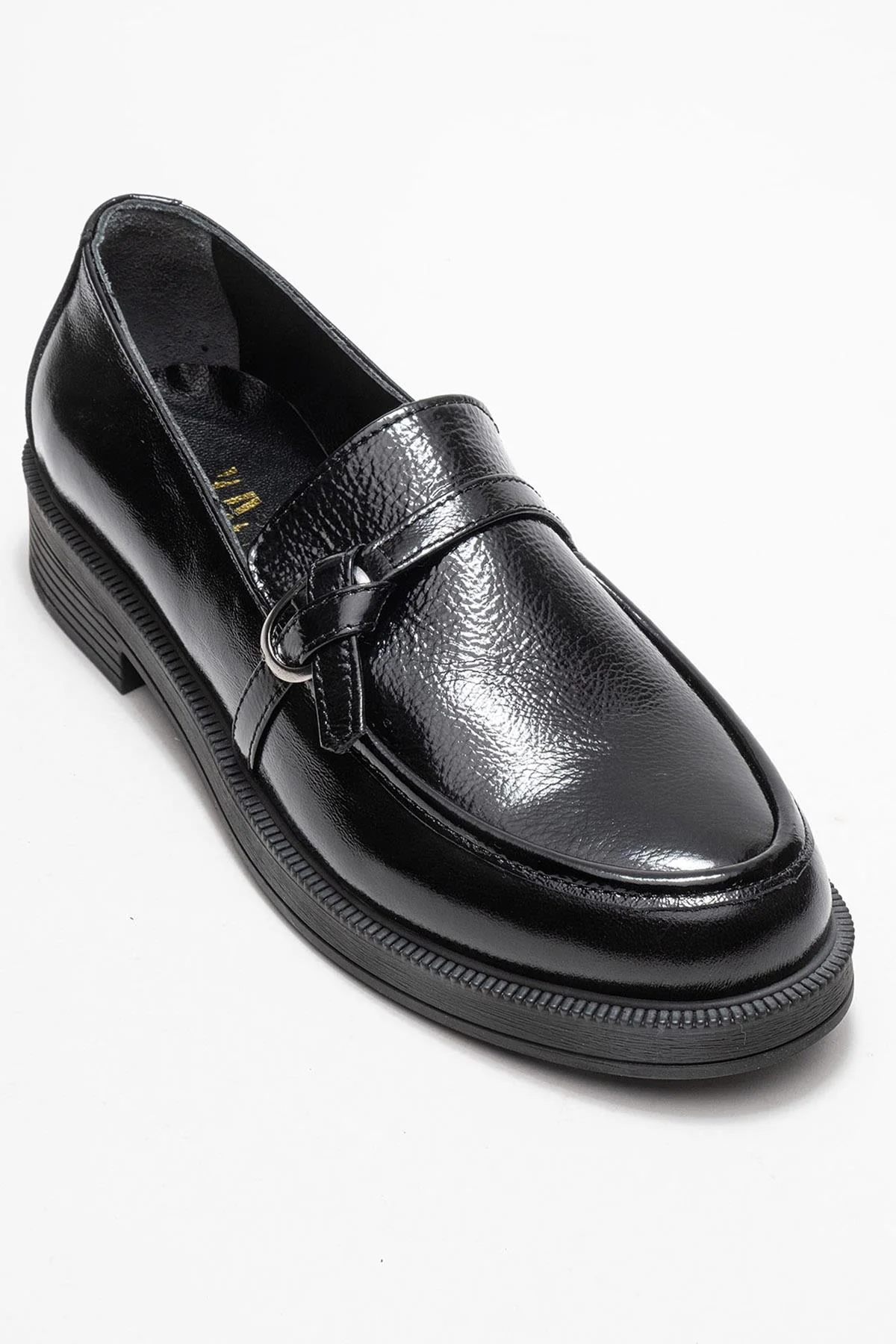 Galea - Black Patent Buckled Genuine Leather Loafer (Women) - Image 3