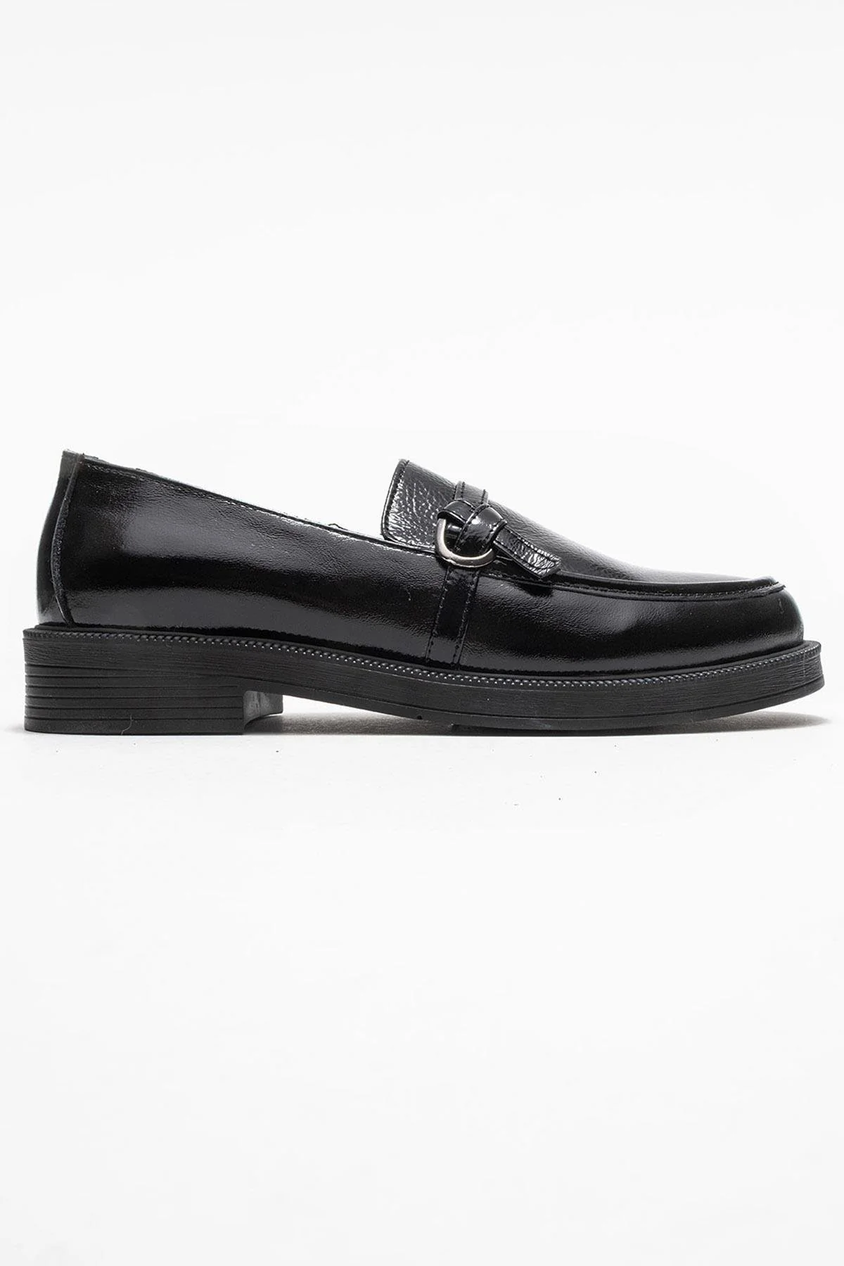 Galea - Black Patent Buckled Genuine Leather Loafer (Women) - Image 6