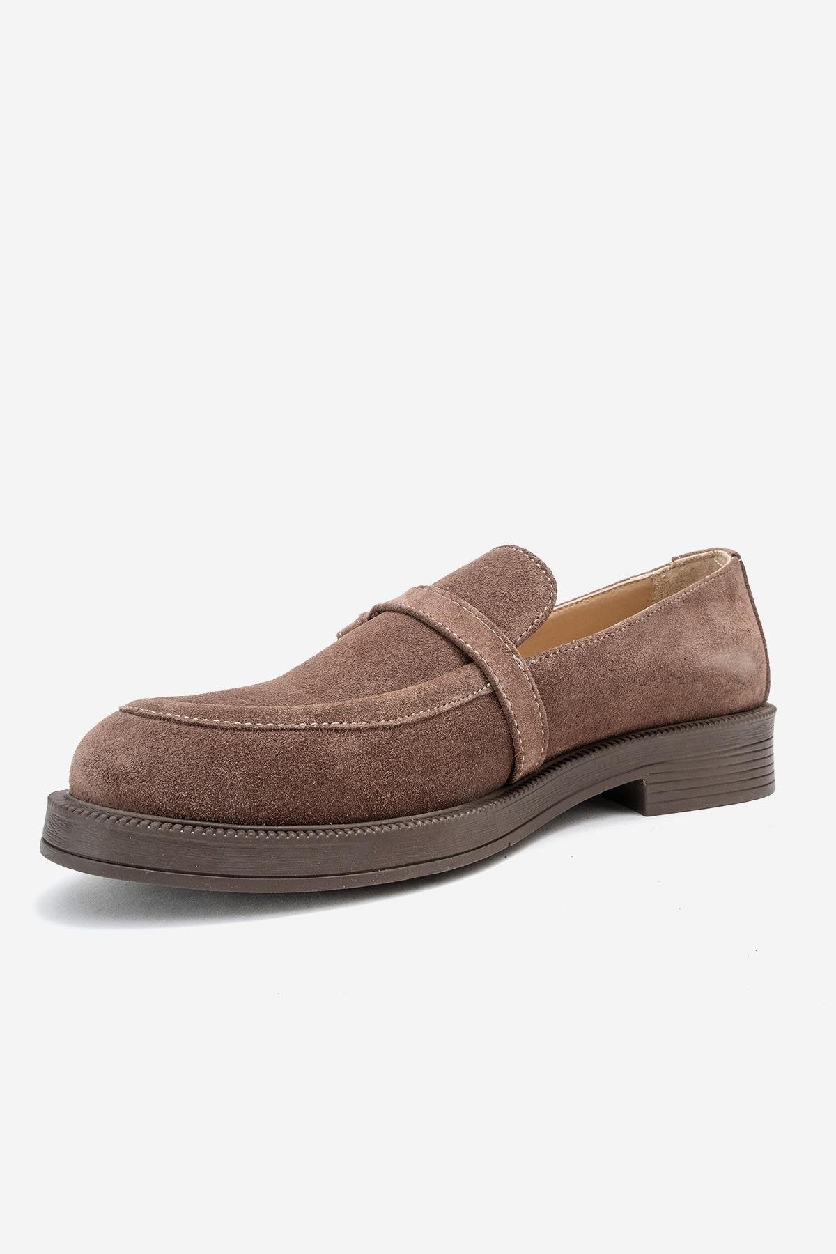 Galea - Taupe Suede Genuine Leather Loafer (Women) - Image 4