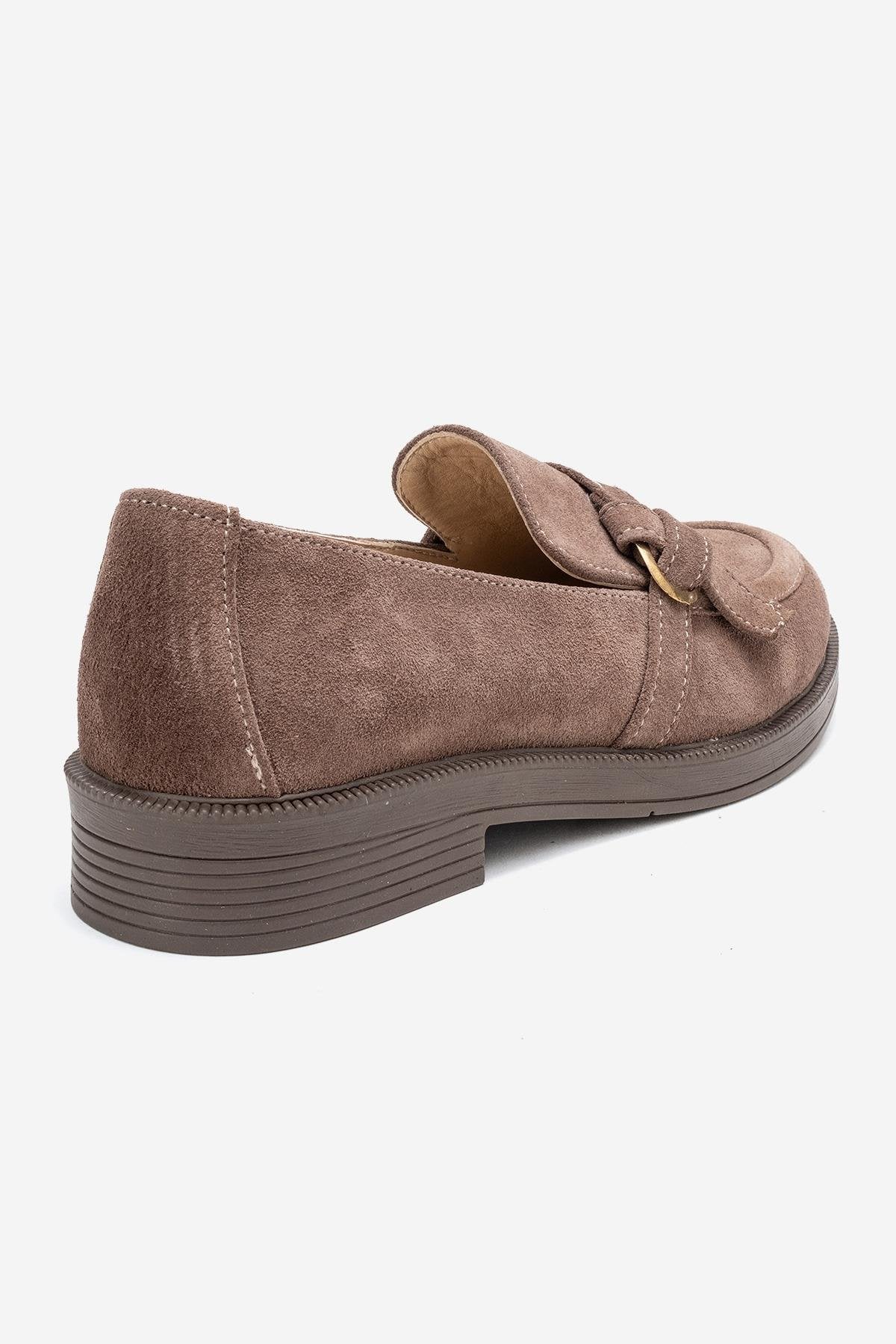 Galea - Taupe Suede Genuine Leather Loafer (Women) - Image 5
