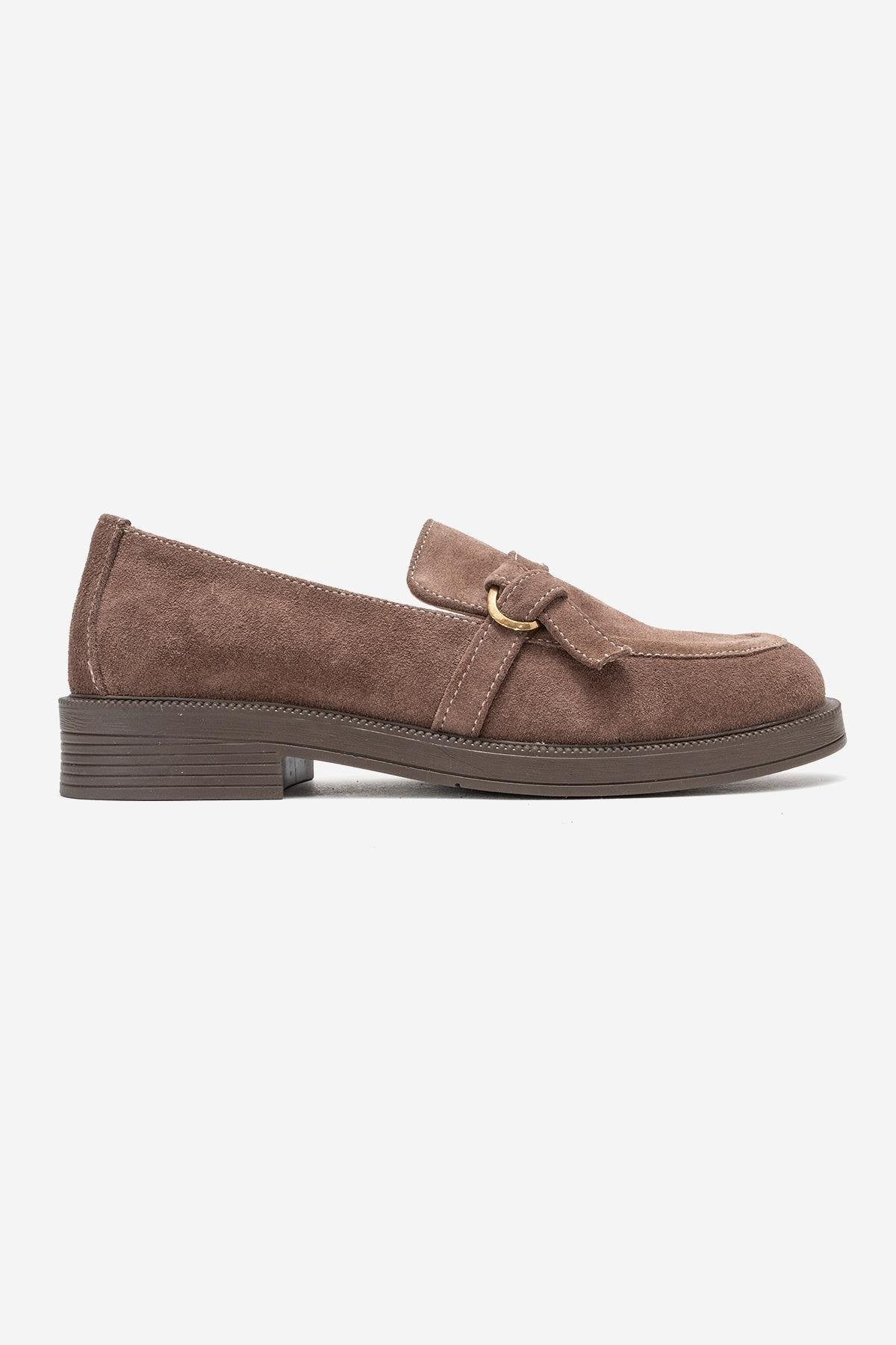 Galea - Taupe Suede Genuine Leather Loafer (Women) - Image 6