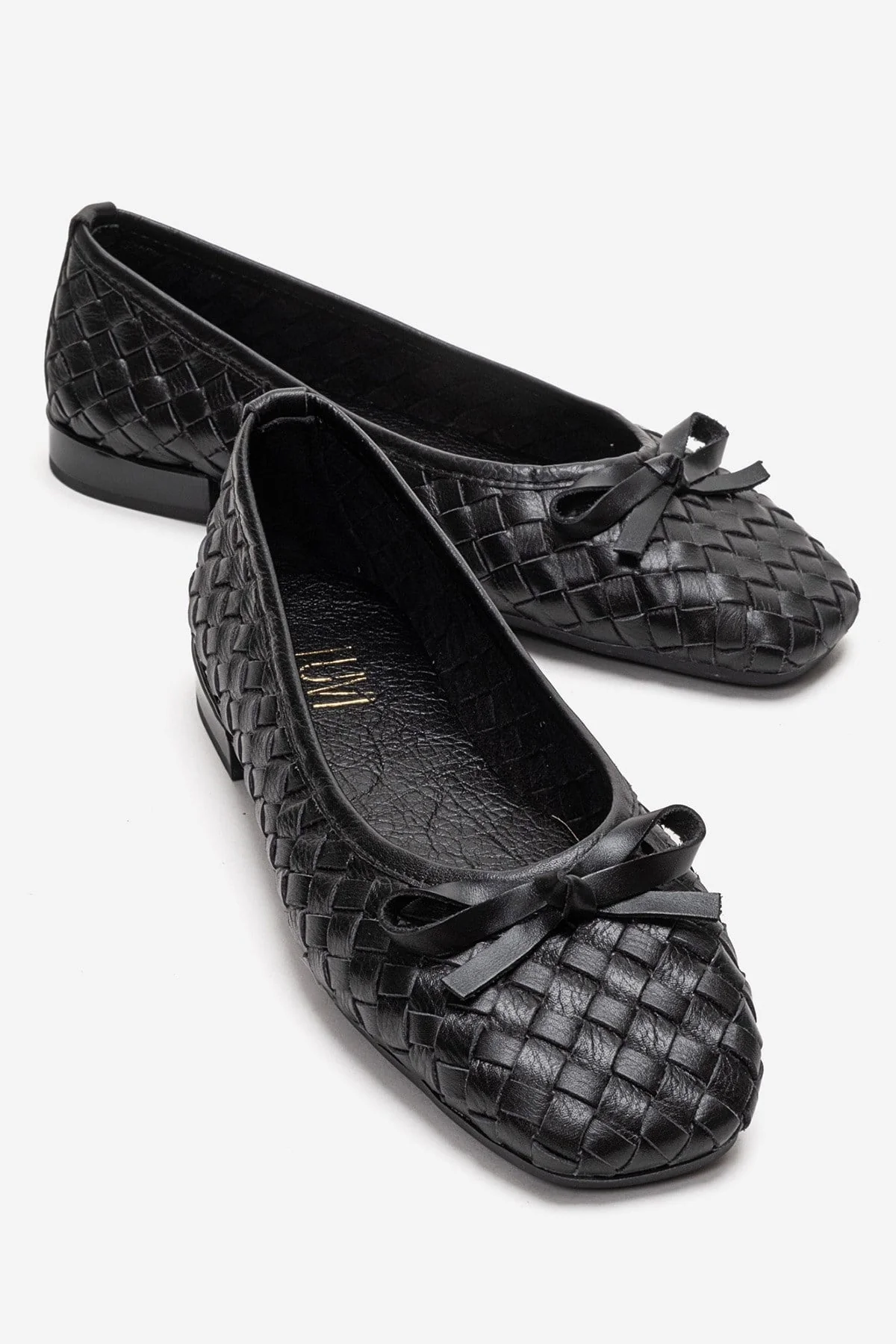 GAREN - Black Genuine Leather Ballet Flat (Women)
