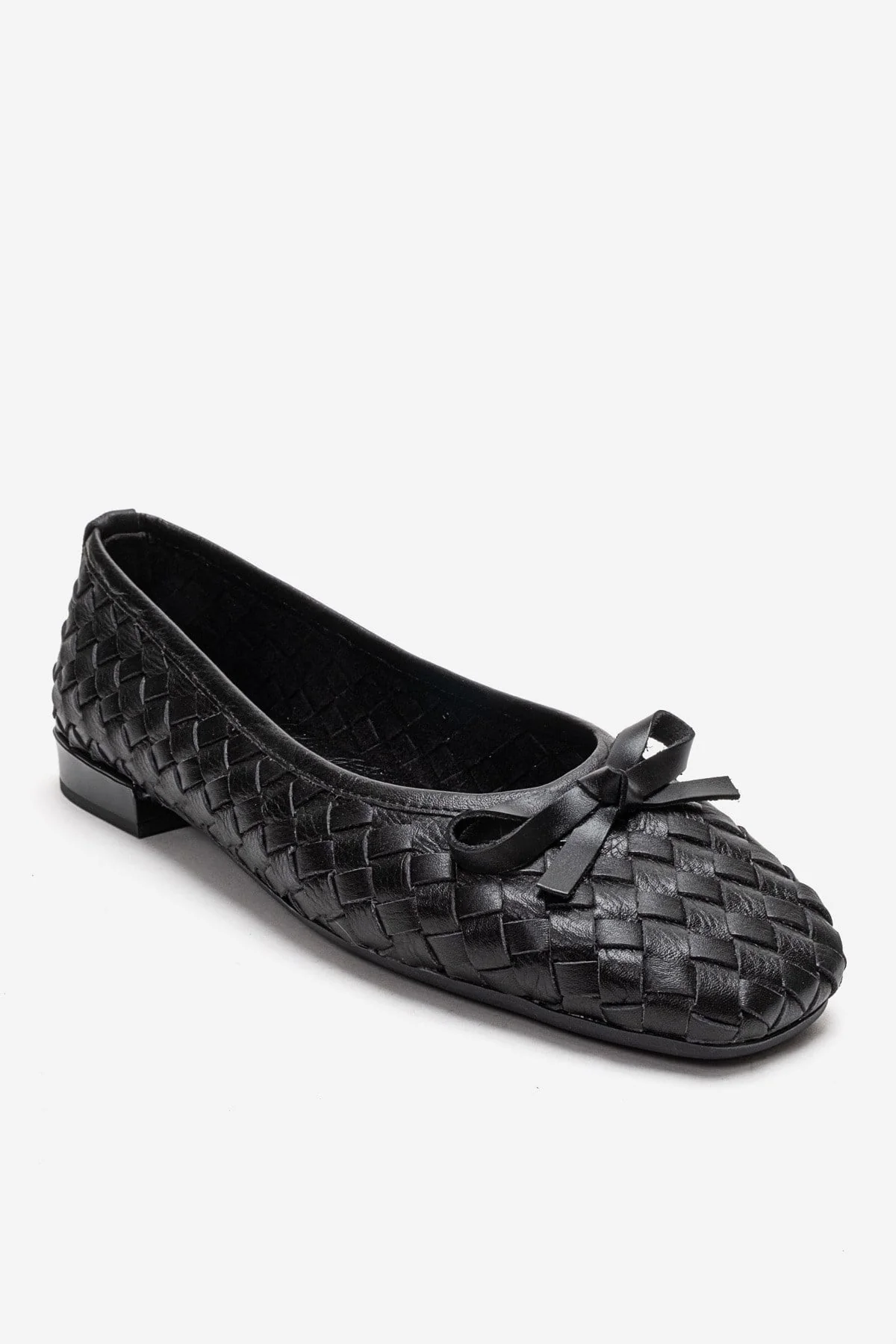 GAREN - Black Genuine Leather Ballet Flat (Women) - Image 3