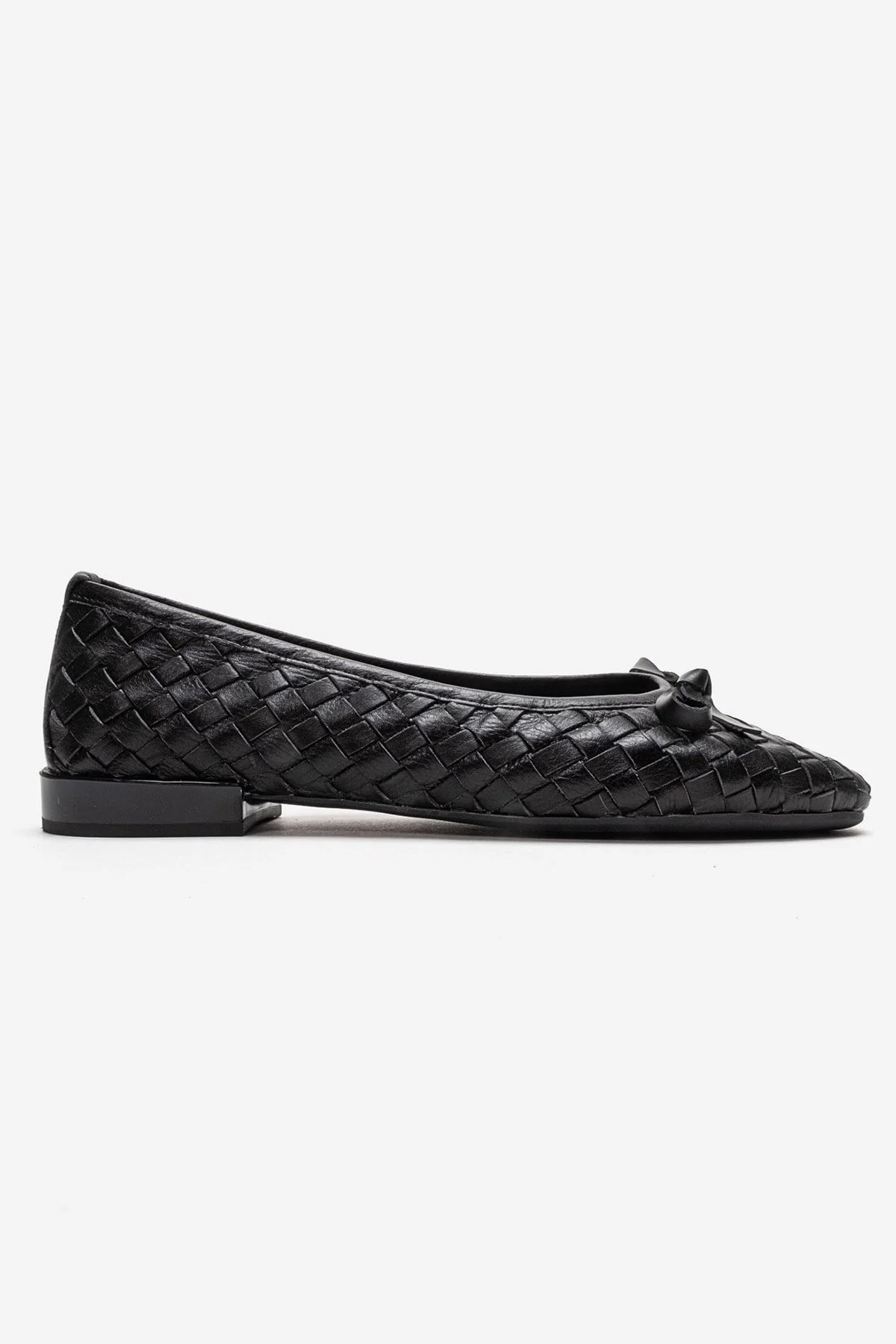 GAREN - Black Genuine Leather Ballet Flat (Women) - Image 4