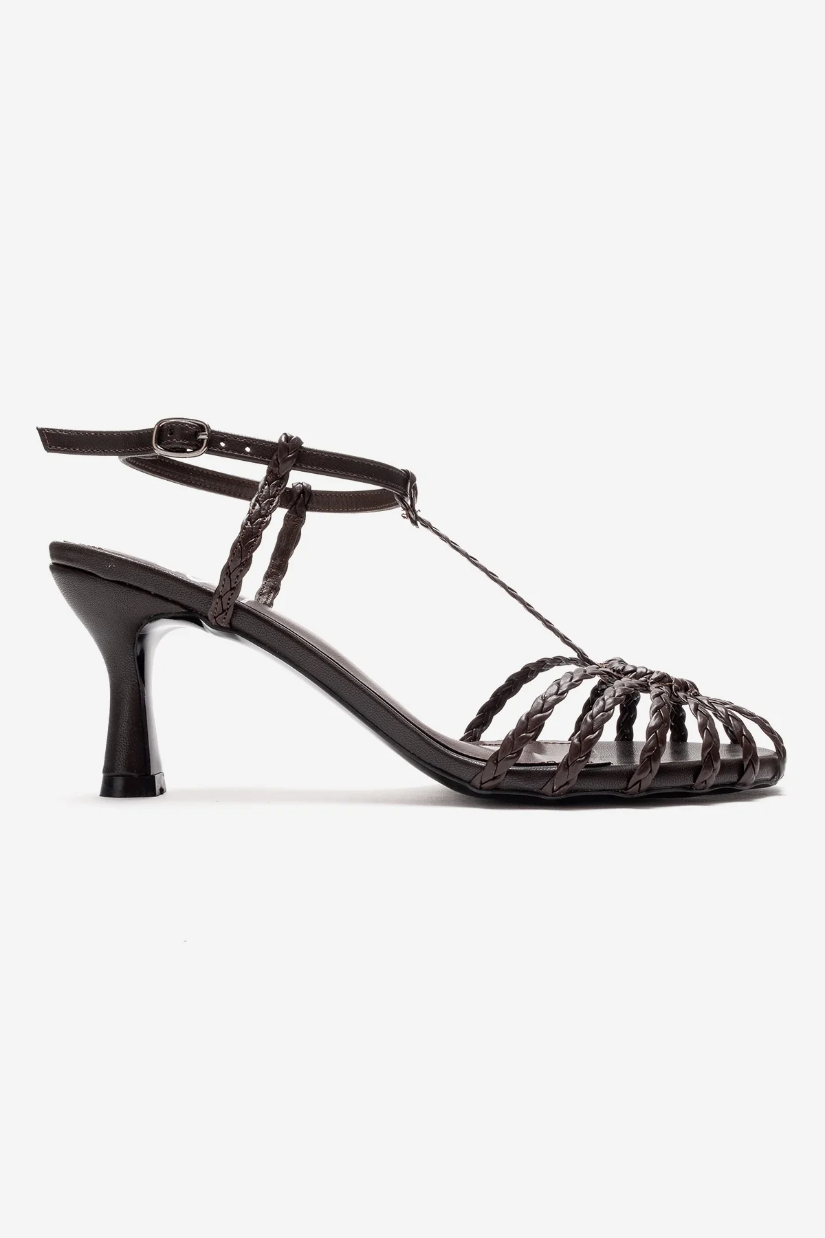 Gerald - Brown Genuine Leather Woven Strap Stiletto Pump (Women) - Image 6