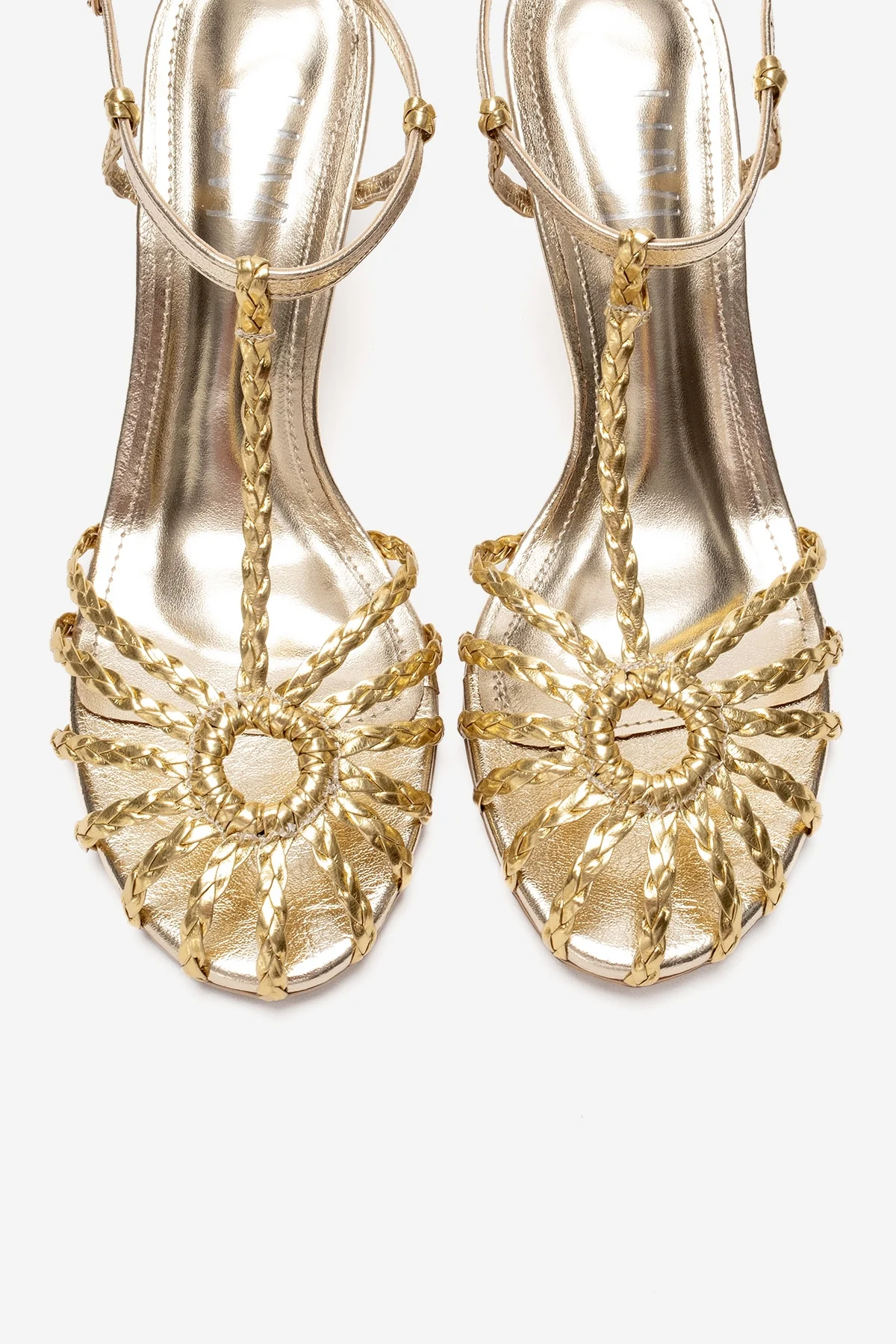 Gerald - Gold Genuine Leather Woven Strap Stiletto Pump (Women) - Image 2