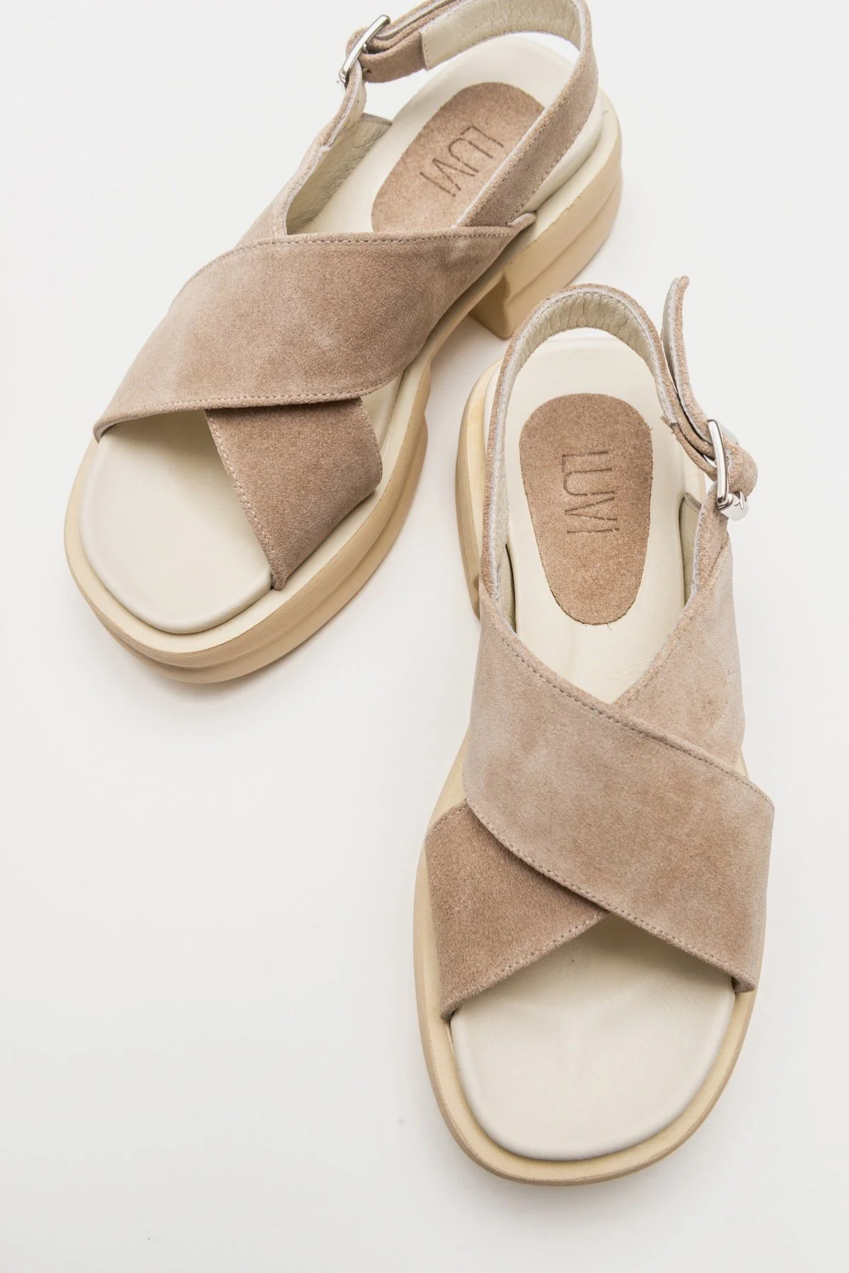 Gers - Beige Genuine Leather Sandal (Women) - Image 3