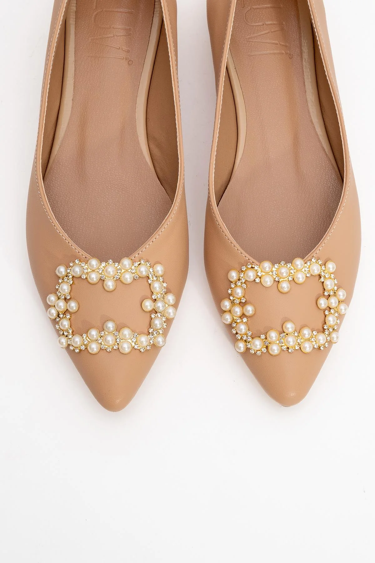 Ghent - Beige Pearl-Embellished Ballet Flat (Women) - Image 2