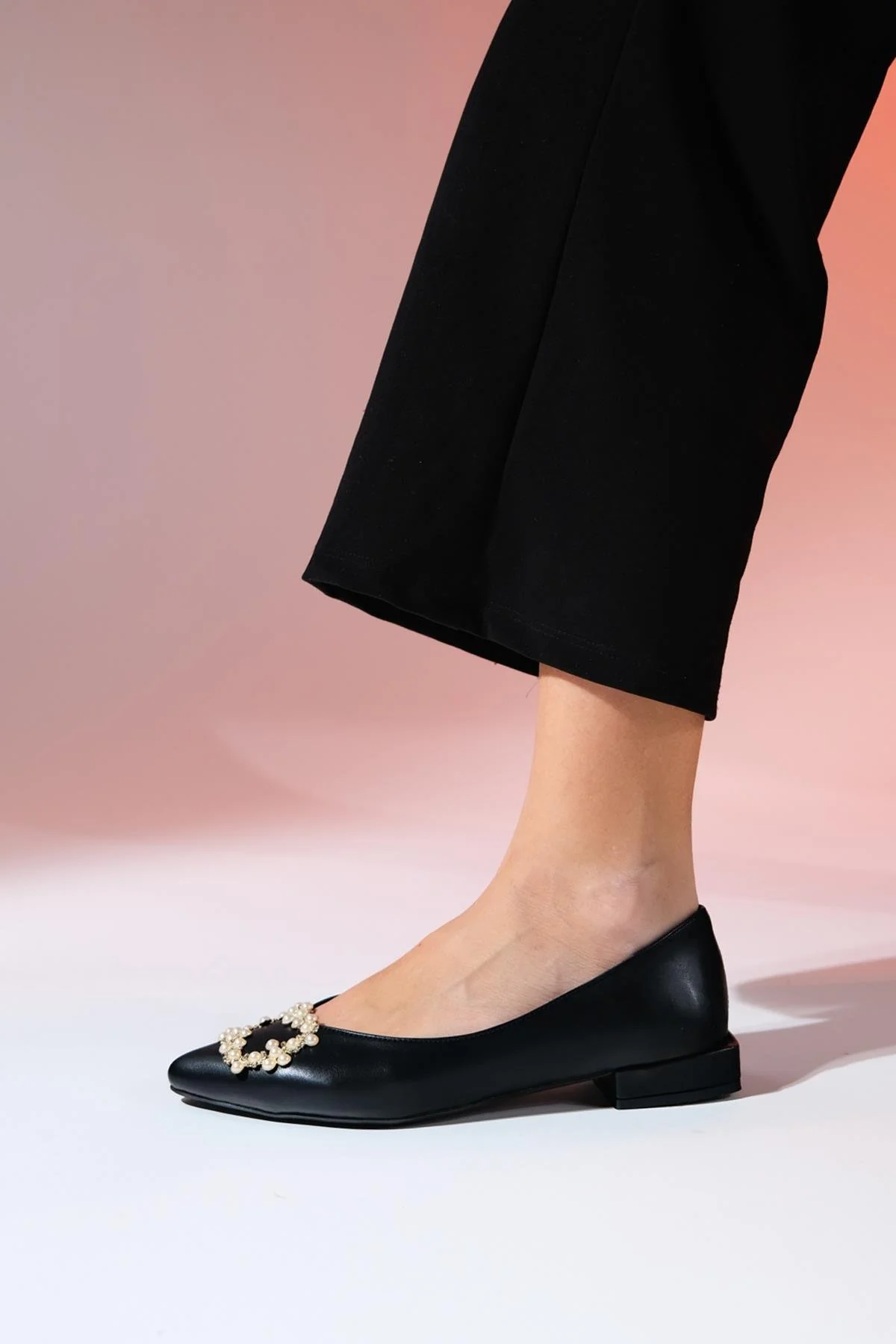 Ghent - Black Pearl Embellished Ballet Flat (Women) - Image 3