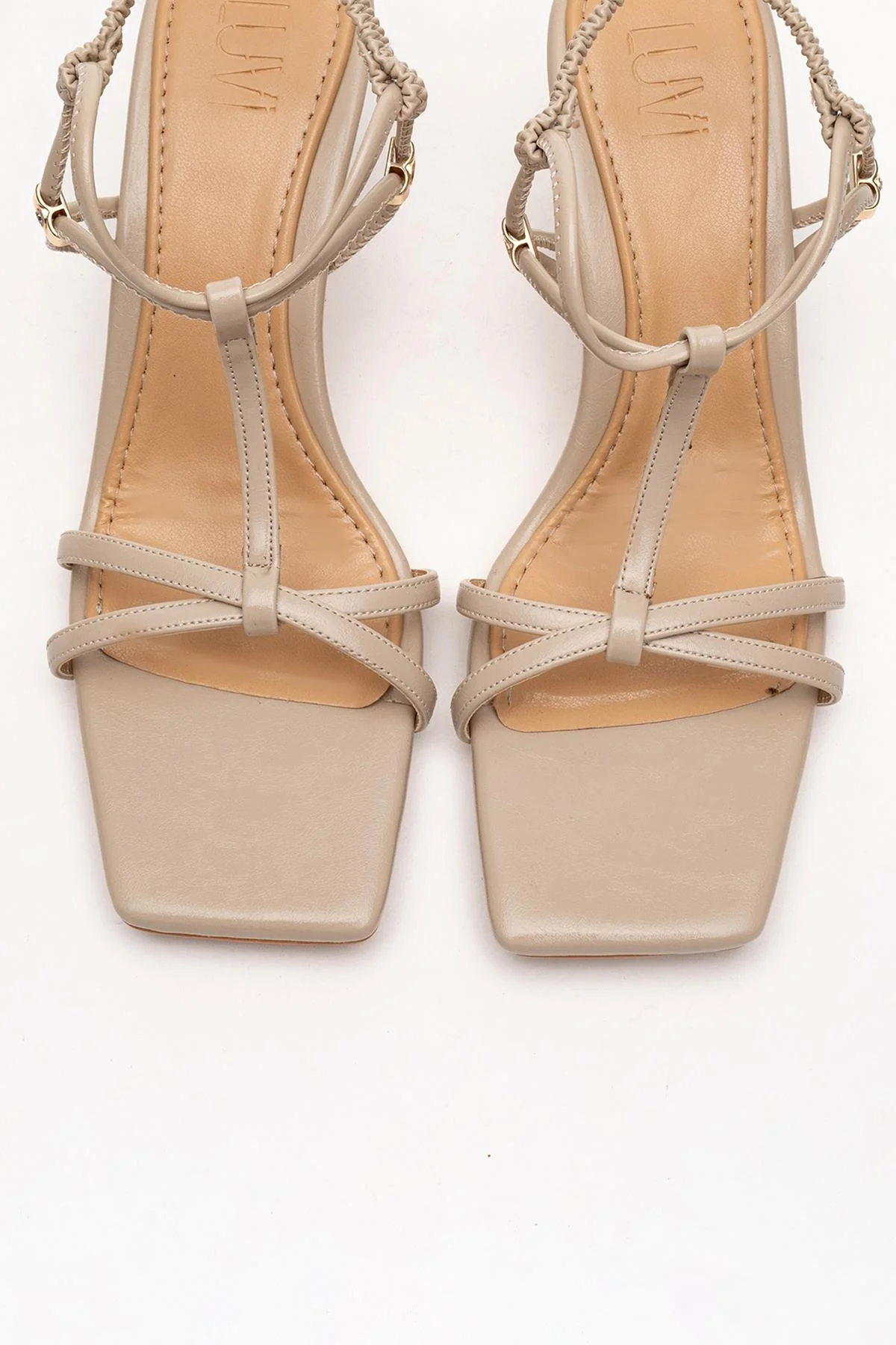 Gibson - Beige Square-Toe Heeled Sandal (Women) - Image 2