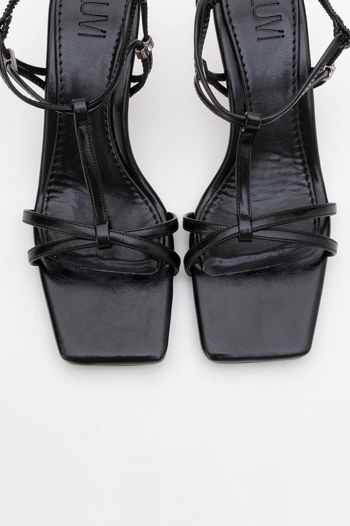 Gibson Black Square‑Toe Stiletto Sandal (Women) - Image 2