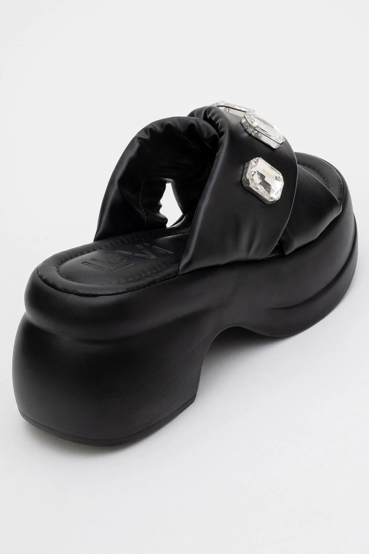 Giev - Black Jeweled Platform Slide (Women) - Image 5
