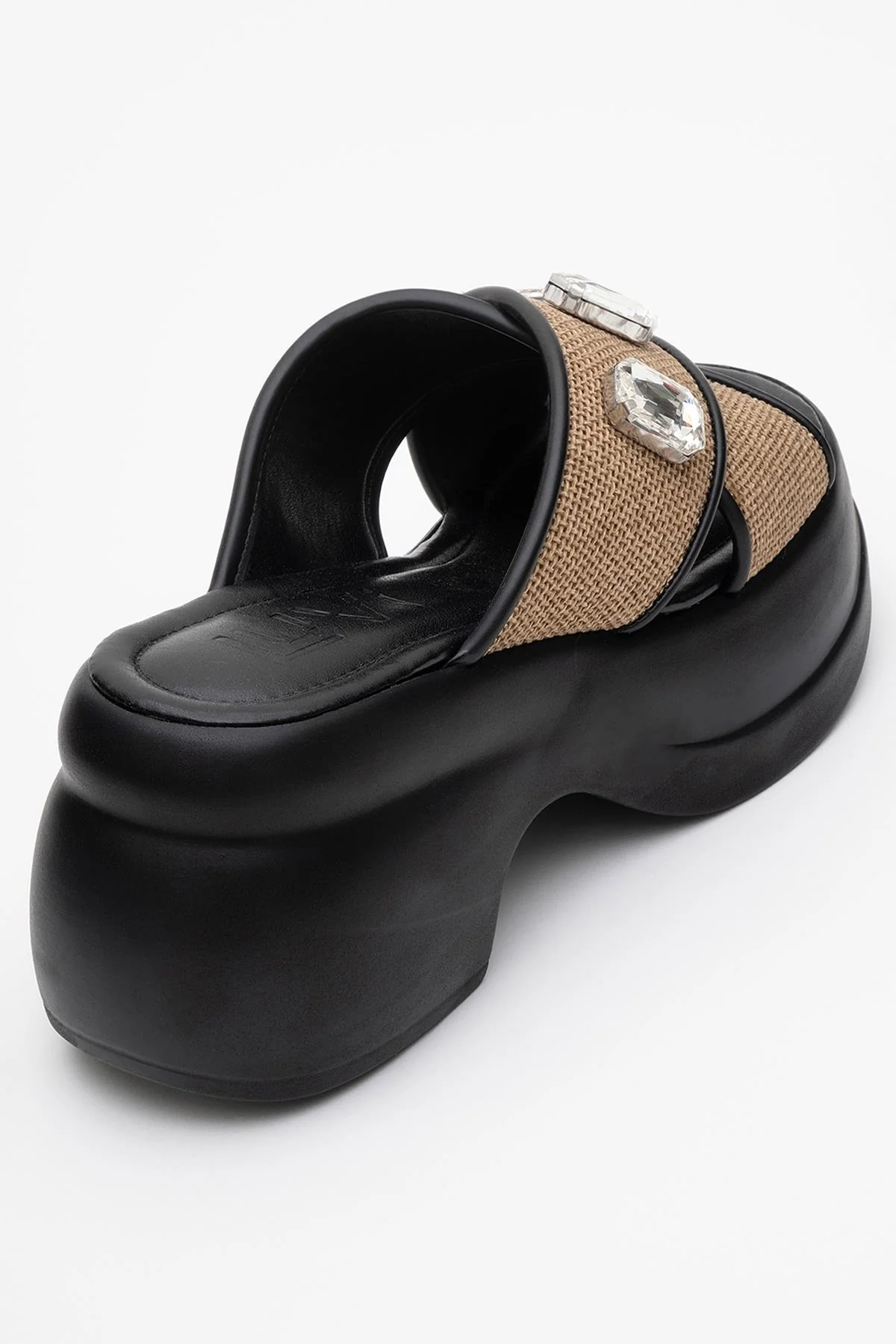 Giev - Black Woven Platform Mule (Women) - Image 5