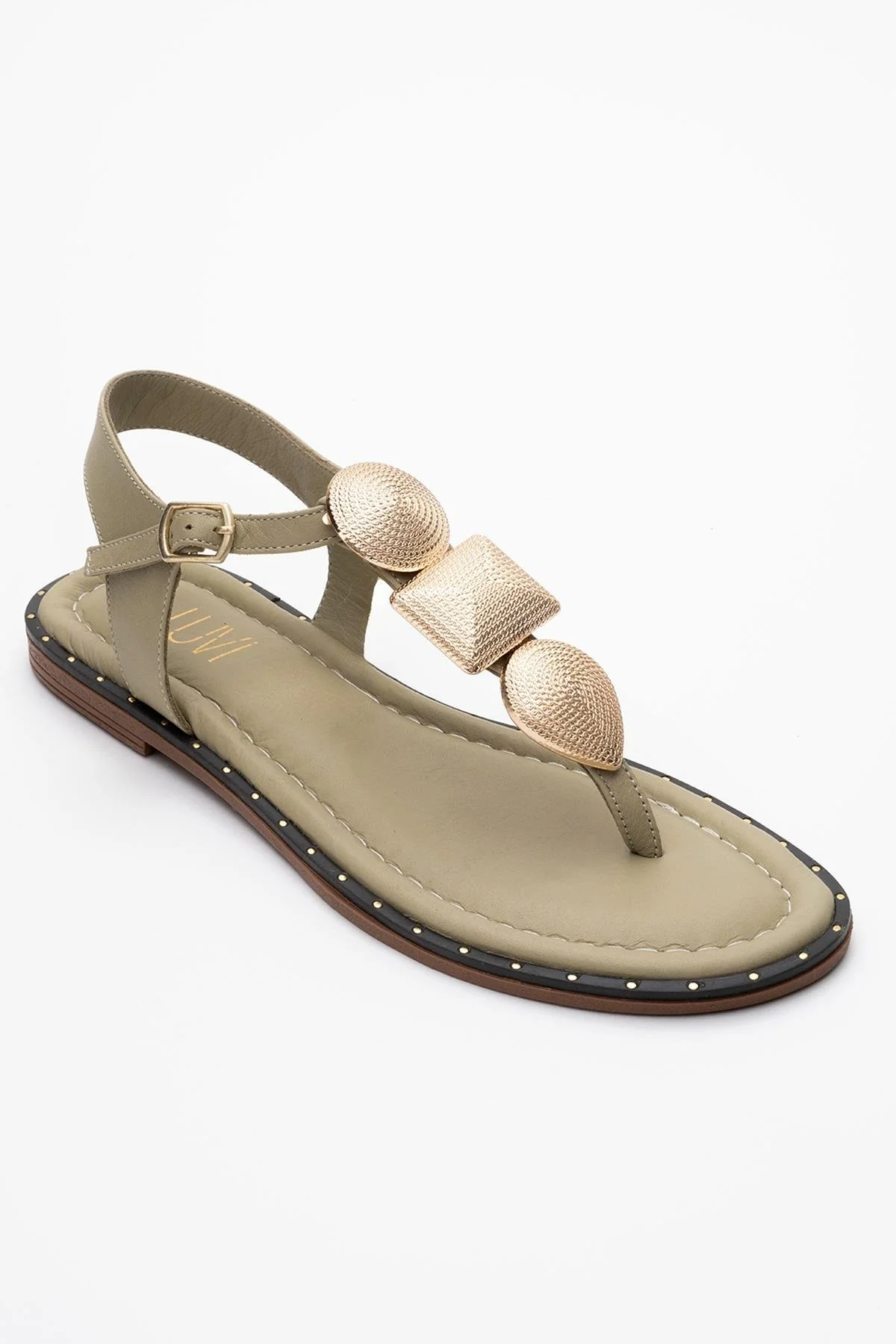 Giulia - Green Leather Flat Sandal (Women) - Image 3