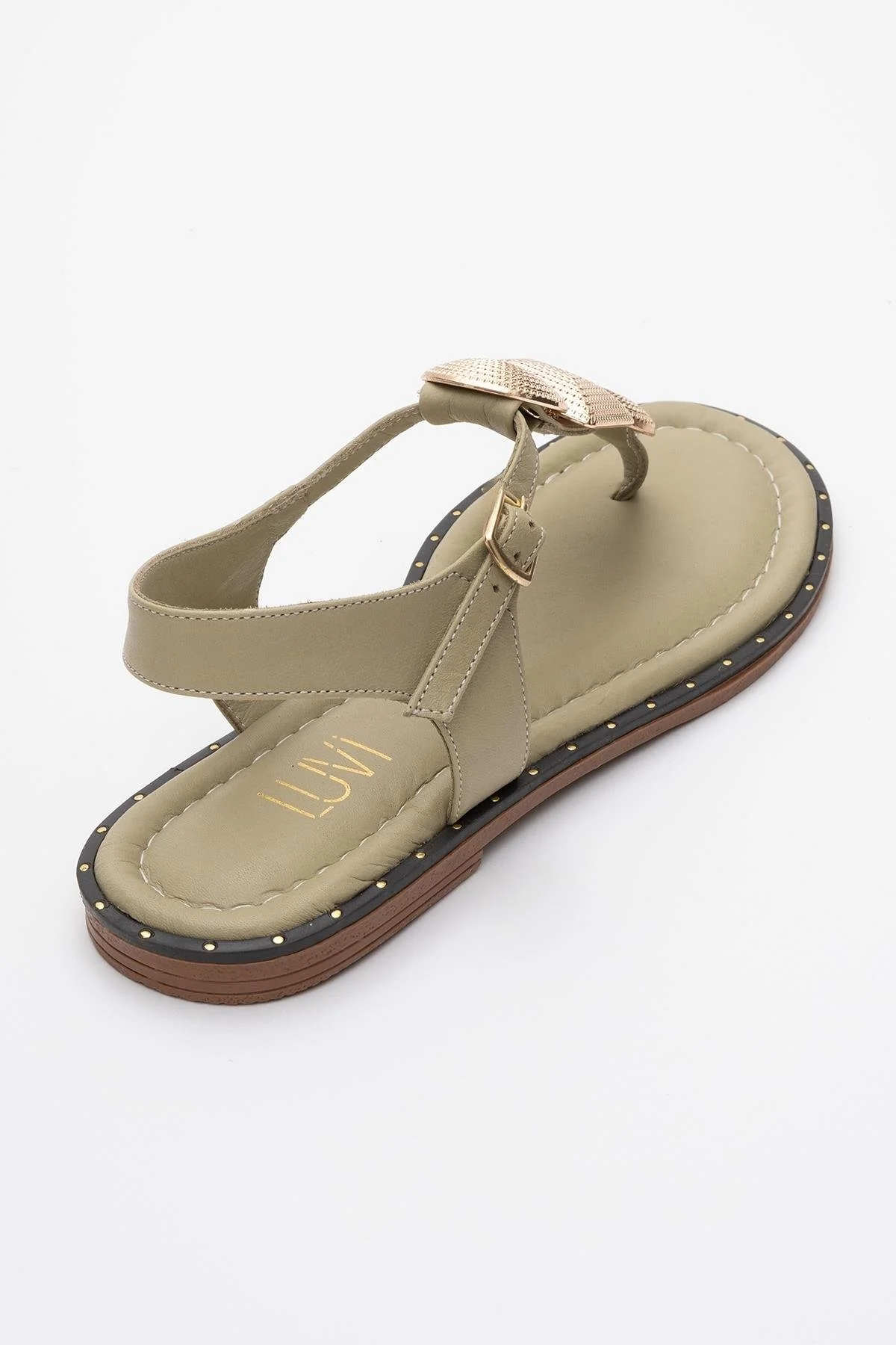 Giulia - Green Leather Flat Sandal (Women) - Image 5