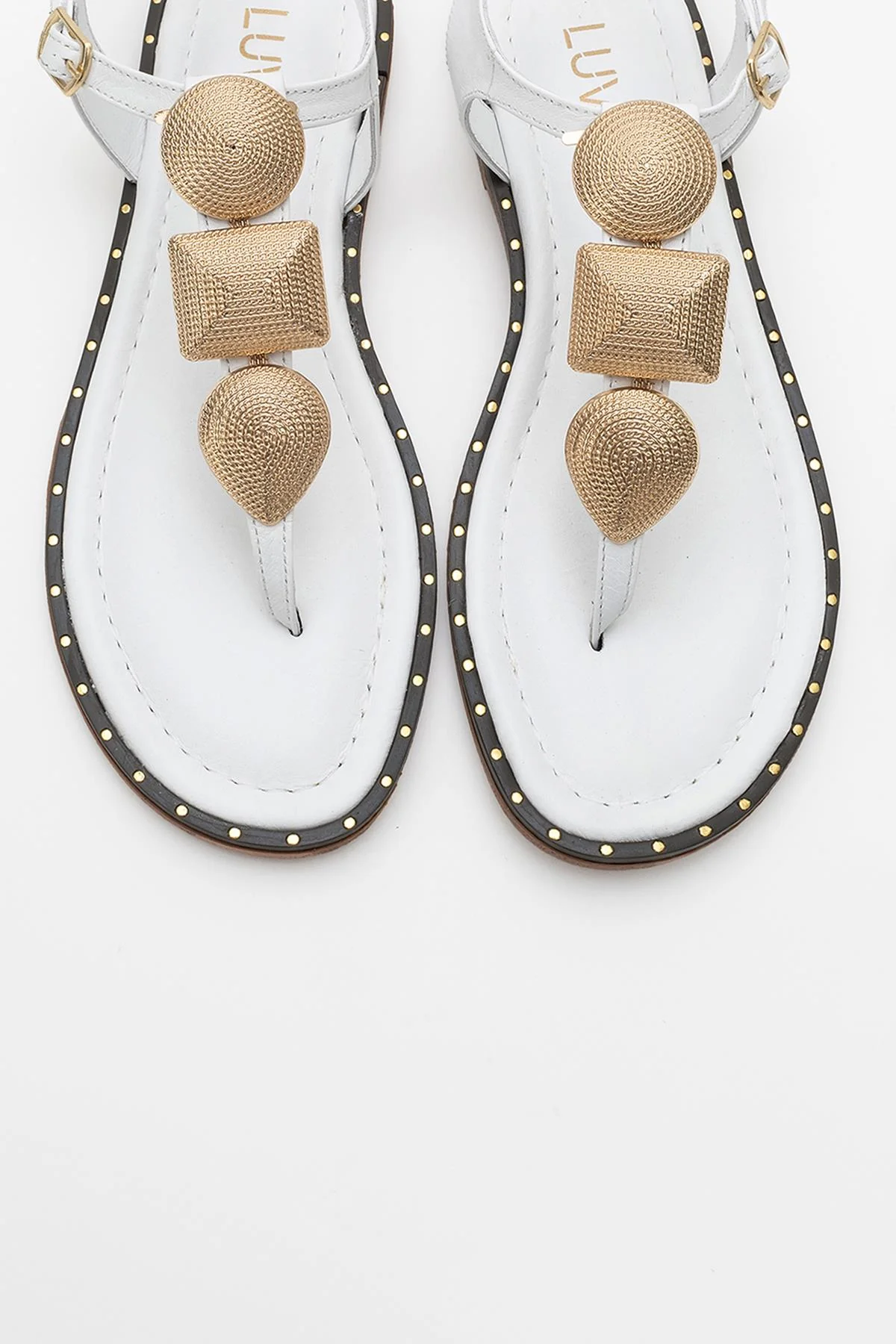 Giulia - White Leather Flat Sandal (Women) - Image 2