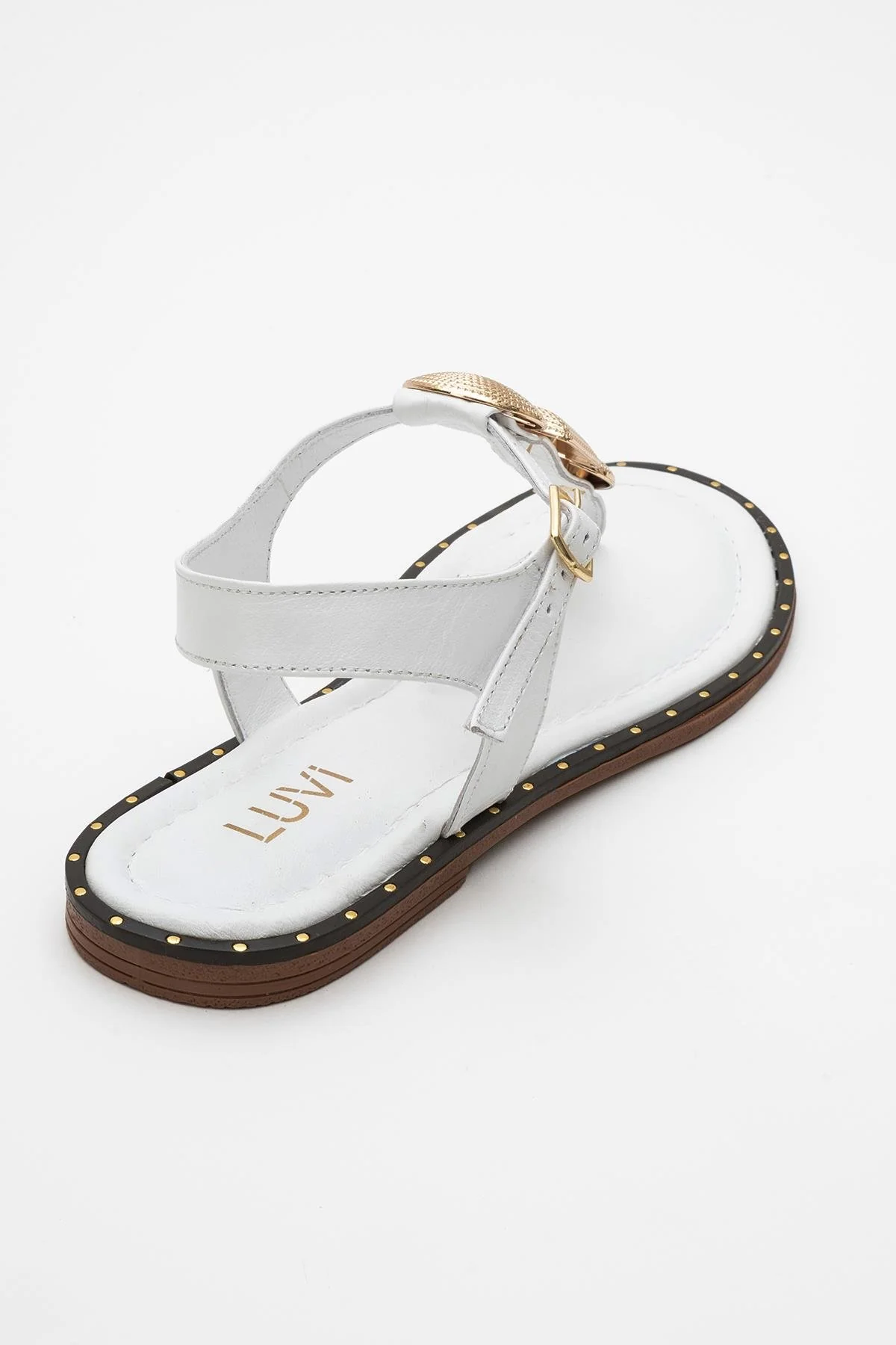 Giulia - White Leather Flat Sandal (Women) - Image 5