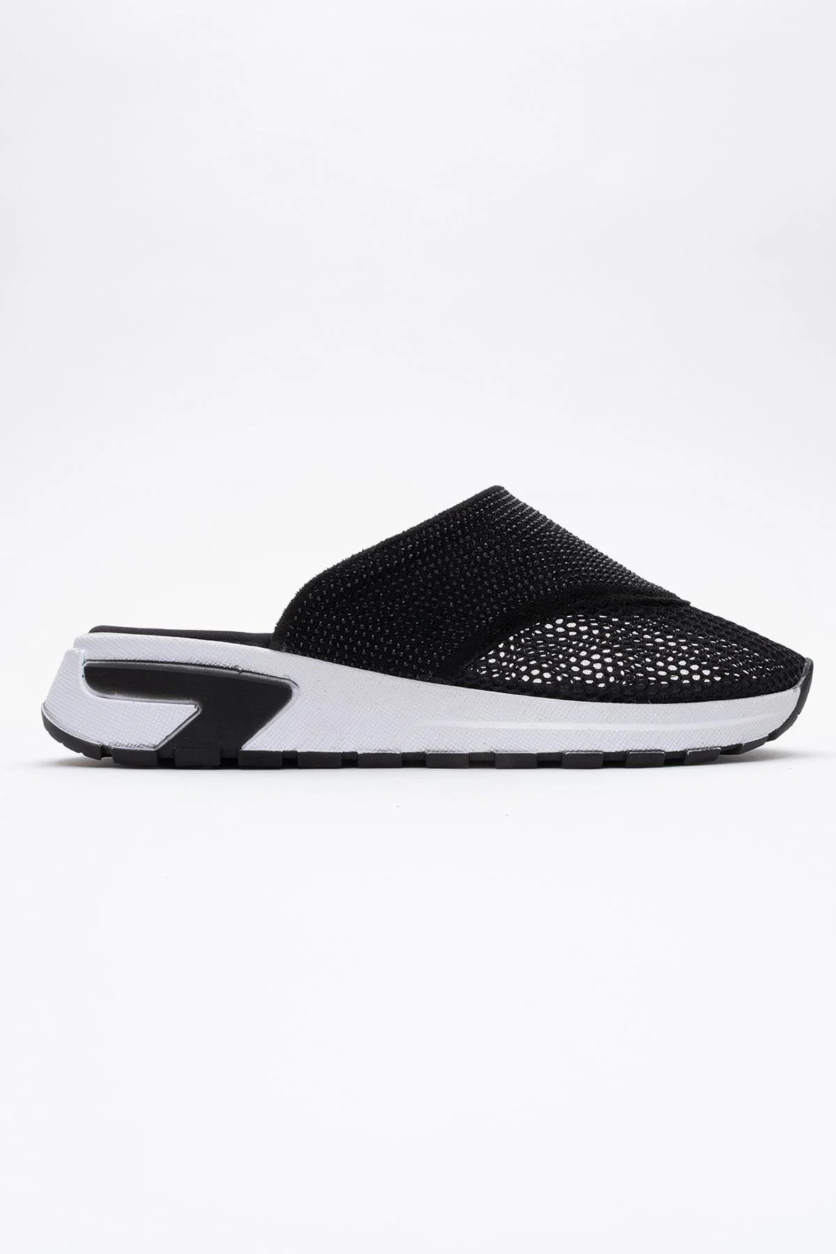 GLEA Black Mesh Rhinestone Mules (Women) - Image 6