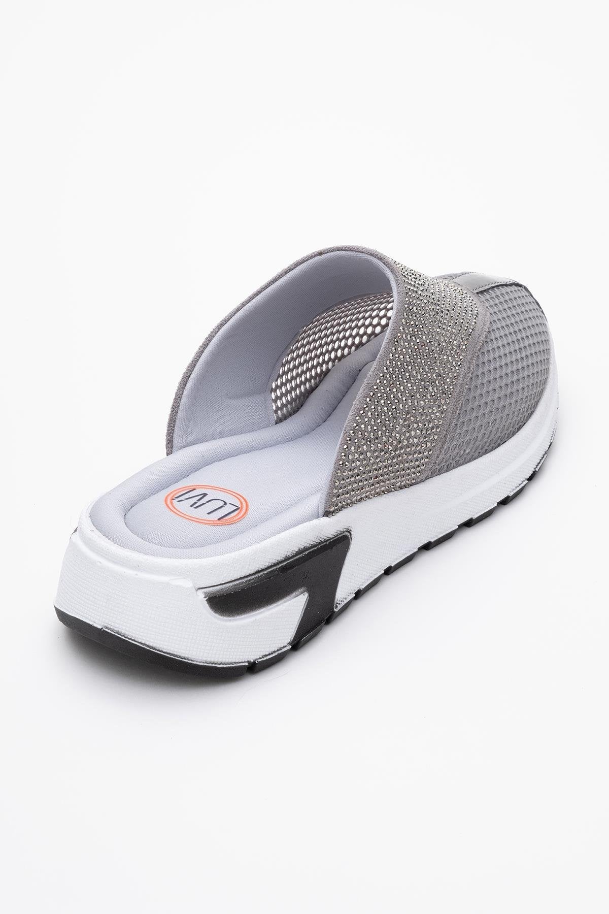 GLEA Grey Mesh Rhinestone Mules (Women) - Image 5