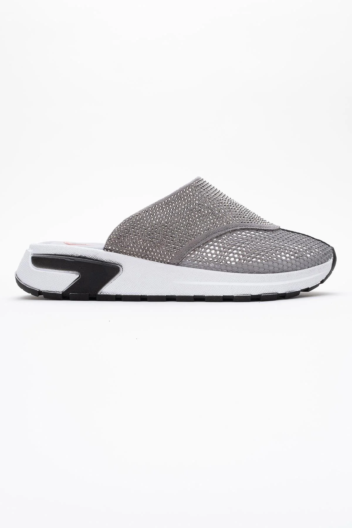 GLEA Grey Mesh Rhinestone Mules (Women) - Image 6