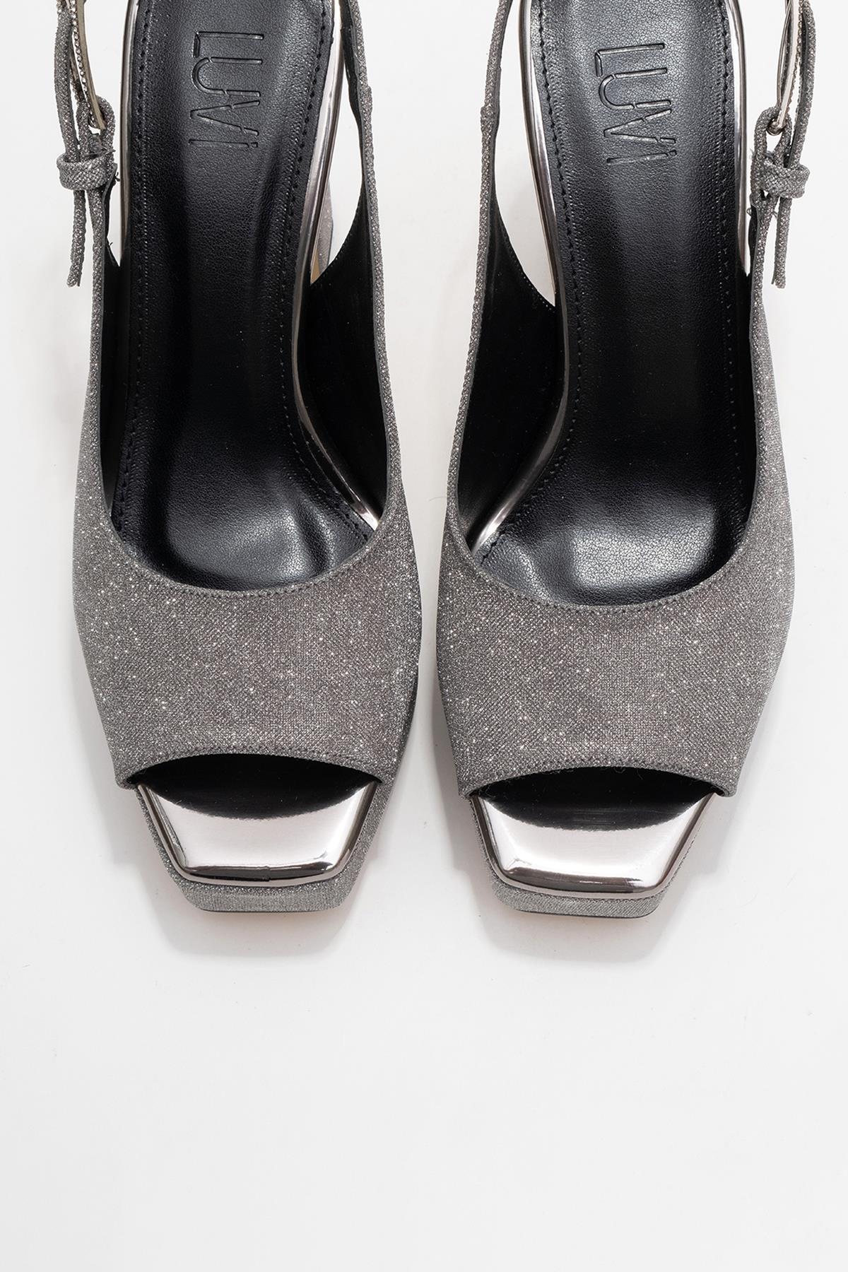 Glora - Platinum Glitter Platform Heel Evening Shoe (Women) - Image 2