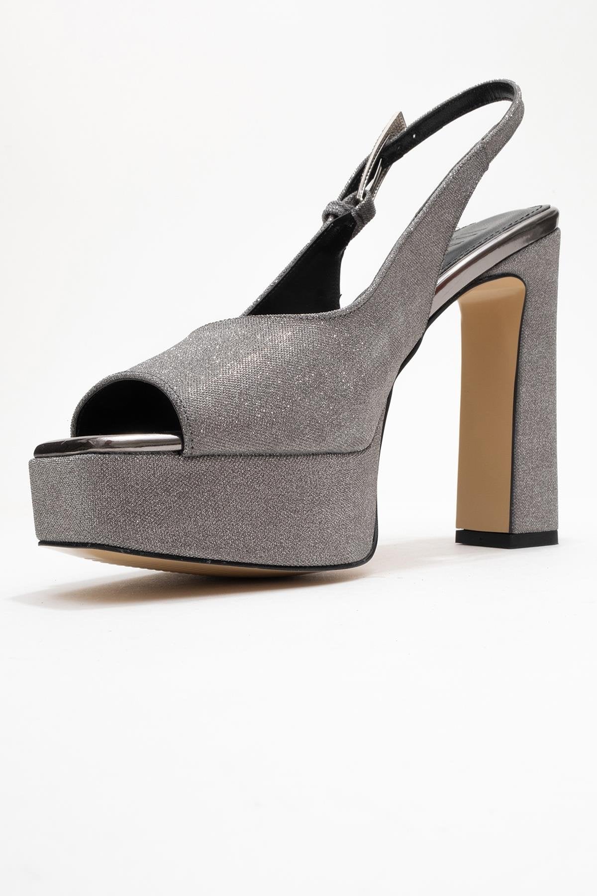 Glora - Platinum Glitter Platform Heel Evening Shoe (Women) - Image 4